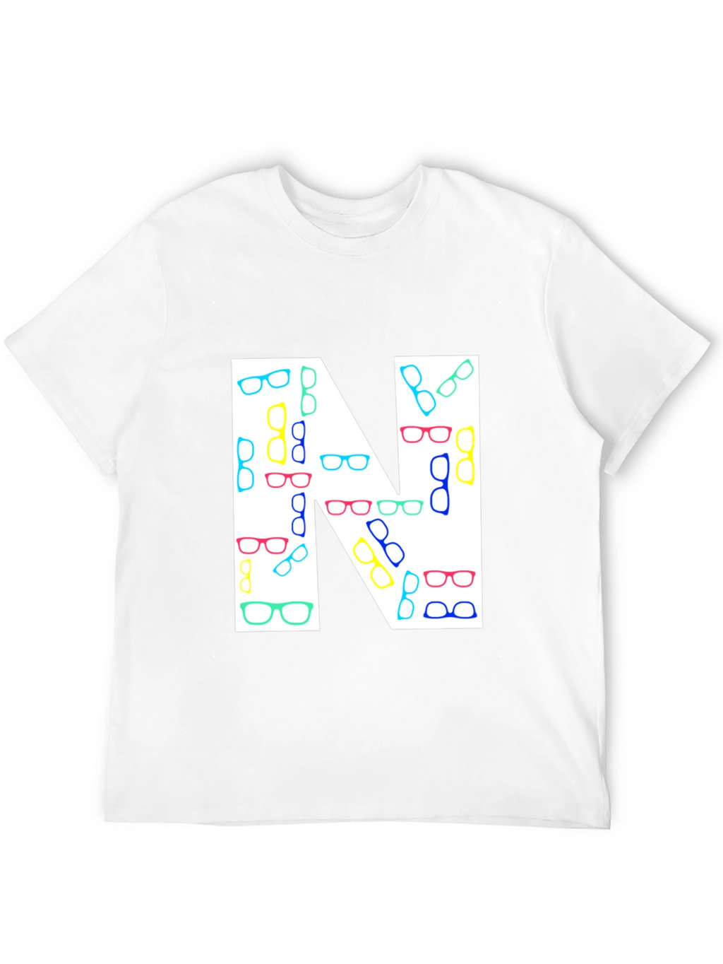 Letter N Glasses Pattern T-Shirt