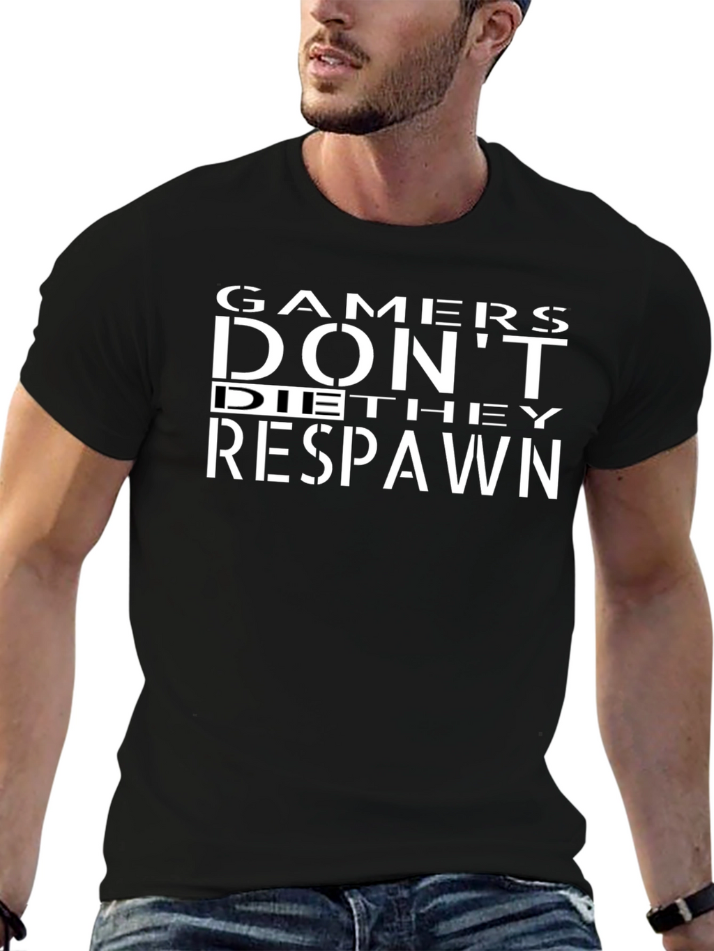 Gamers Dont Die They Respawn Black T-Shirt