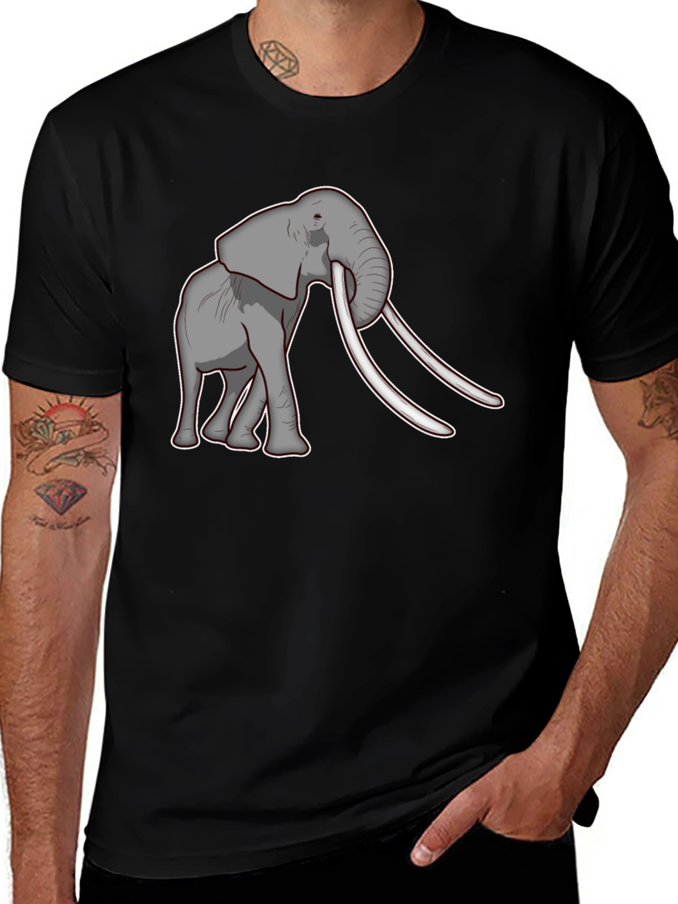 Elephant Graphic Tee - Unique Animal Print