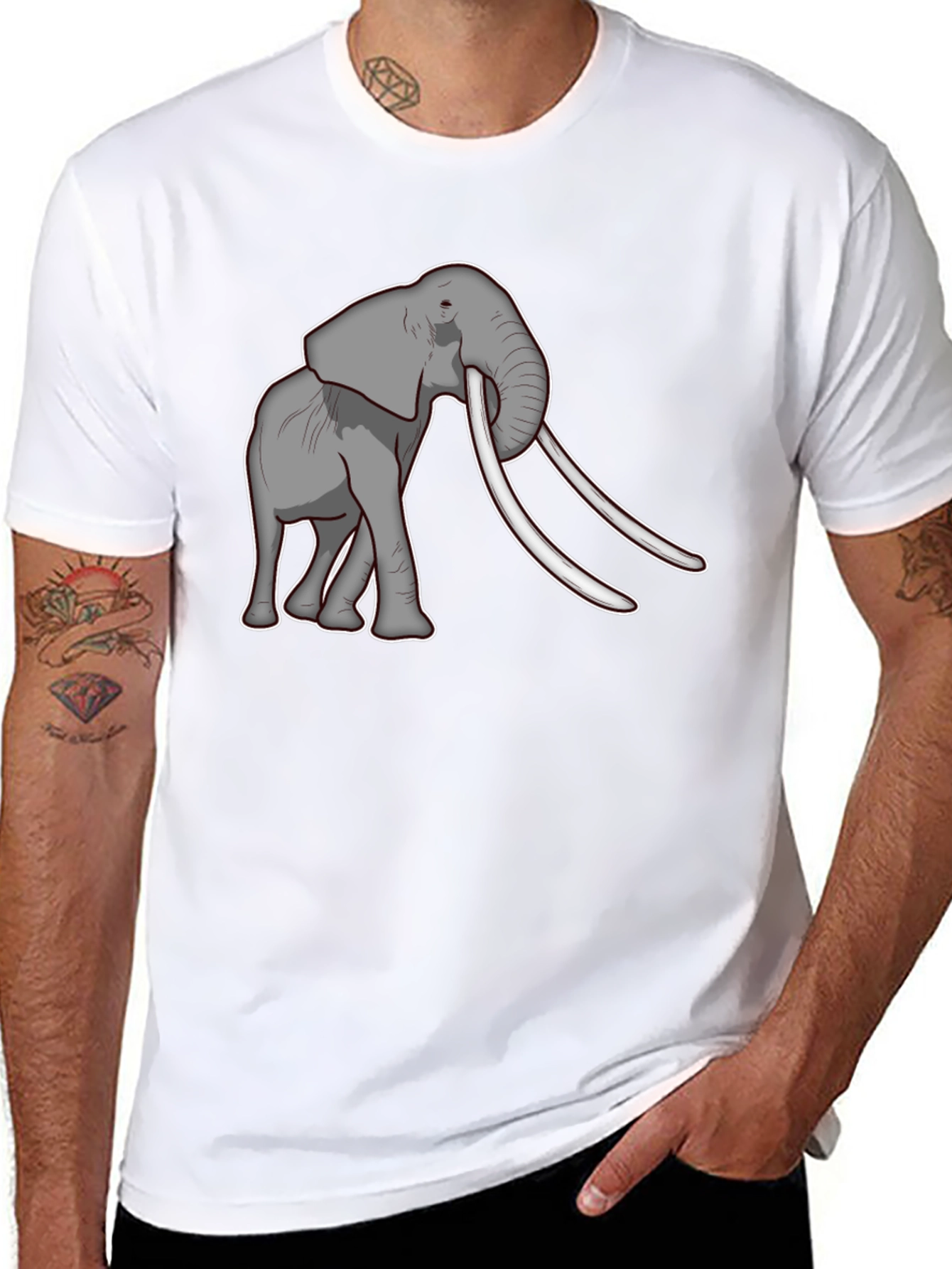 Elephant Graphic Tee - Unique Animal Print