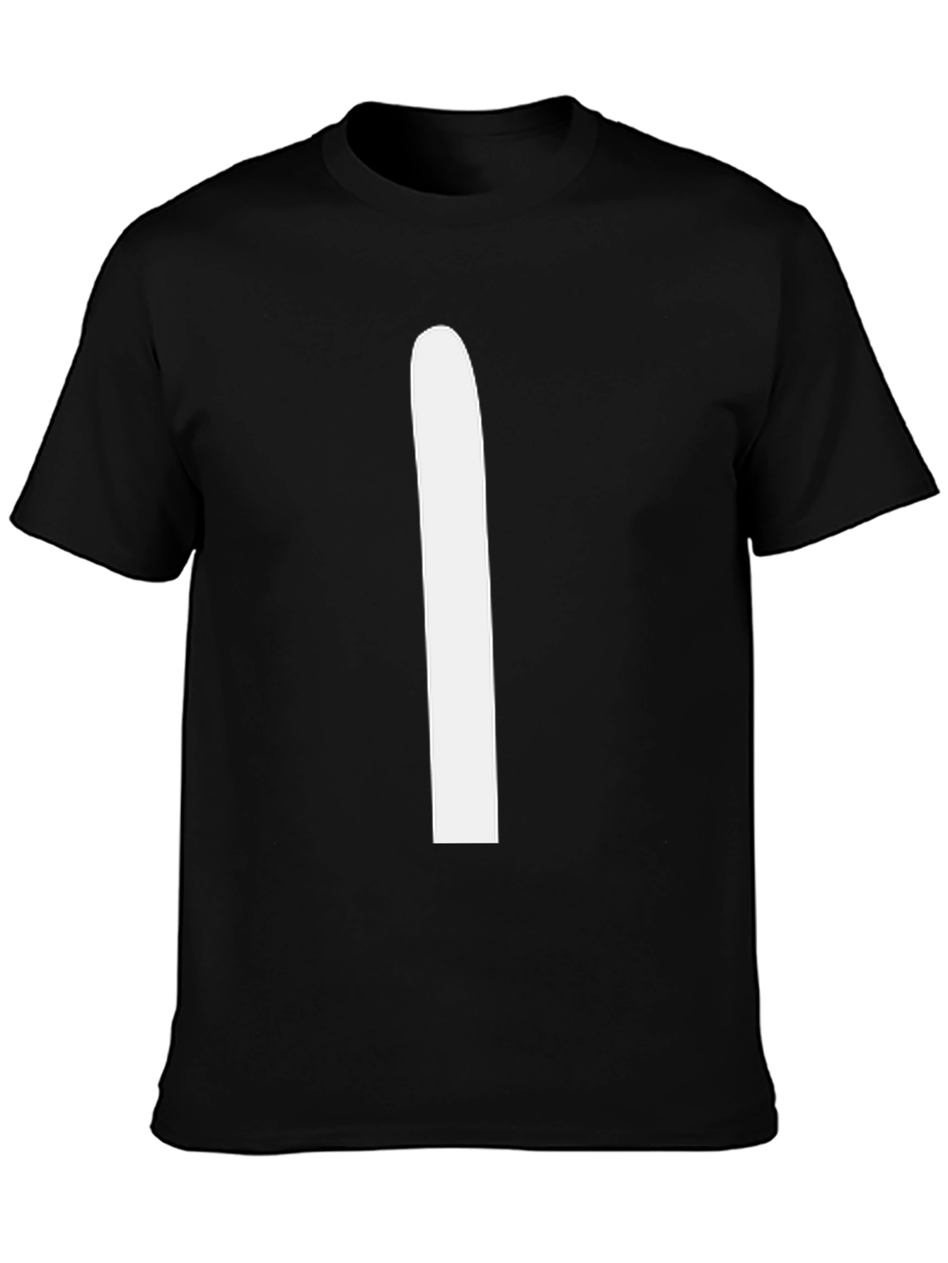 Black T-Shirt with White Stripe