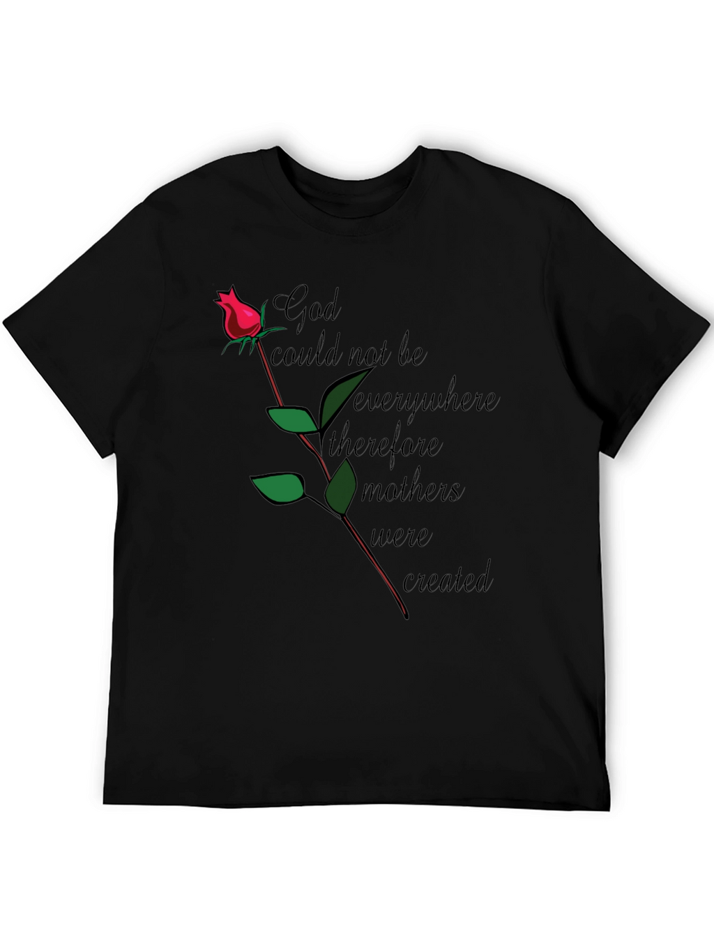 God Created Mothers Black Graphic T-Shirt