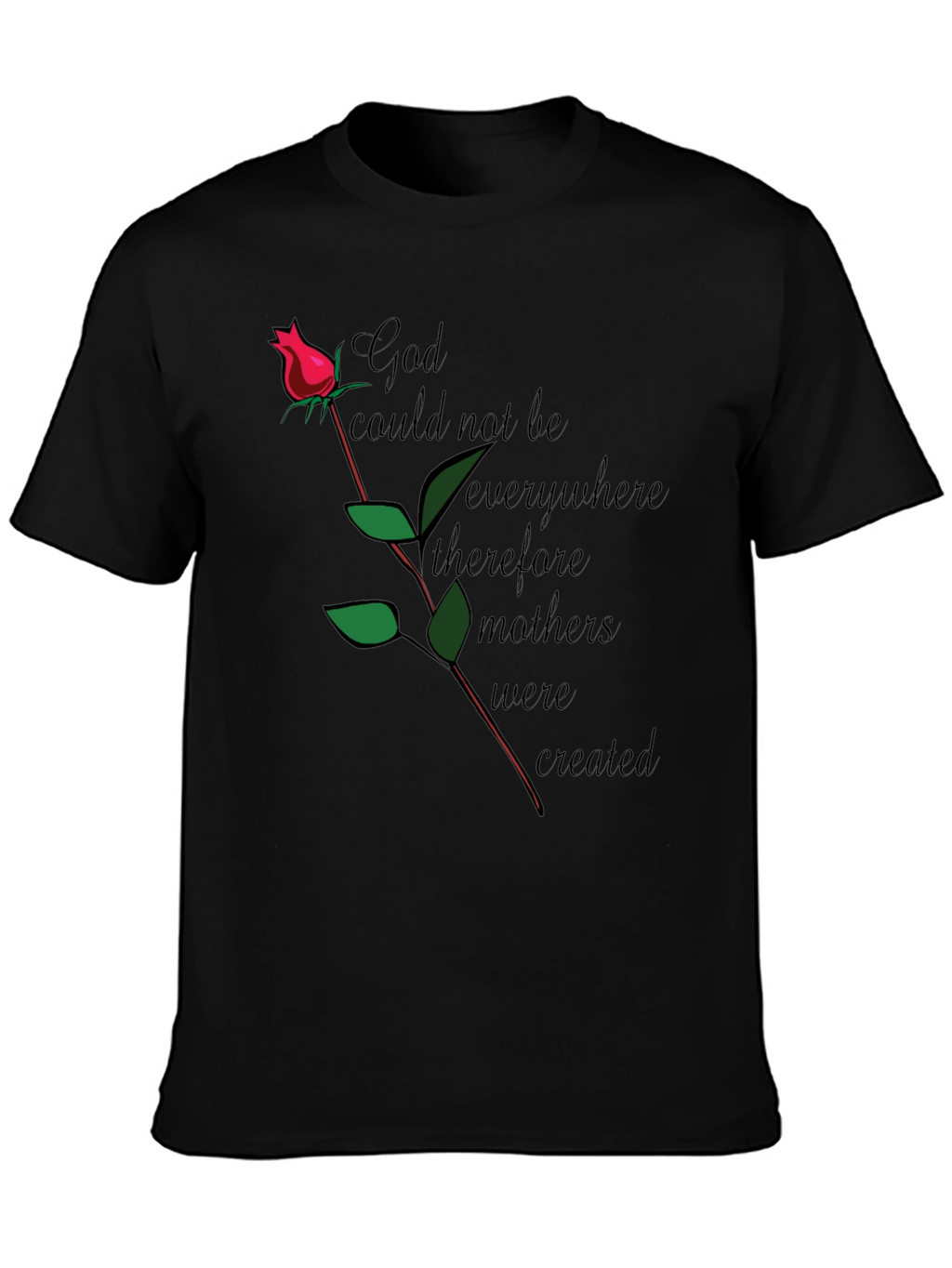 God Created Mothers Black Graphic T-Shirt