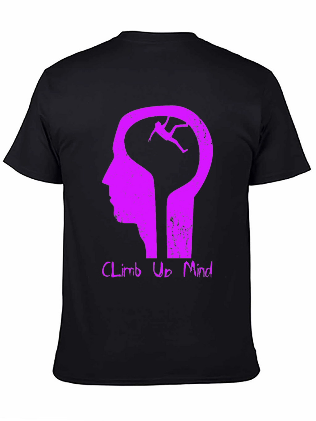 Climb Up Mind Graphic Tee - Black Cotton Blend