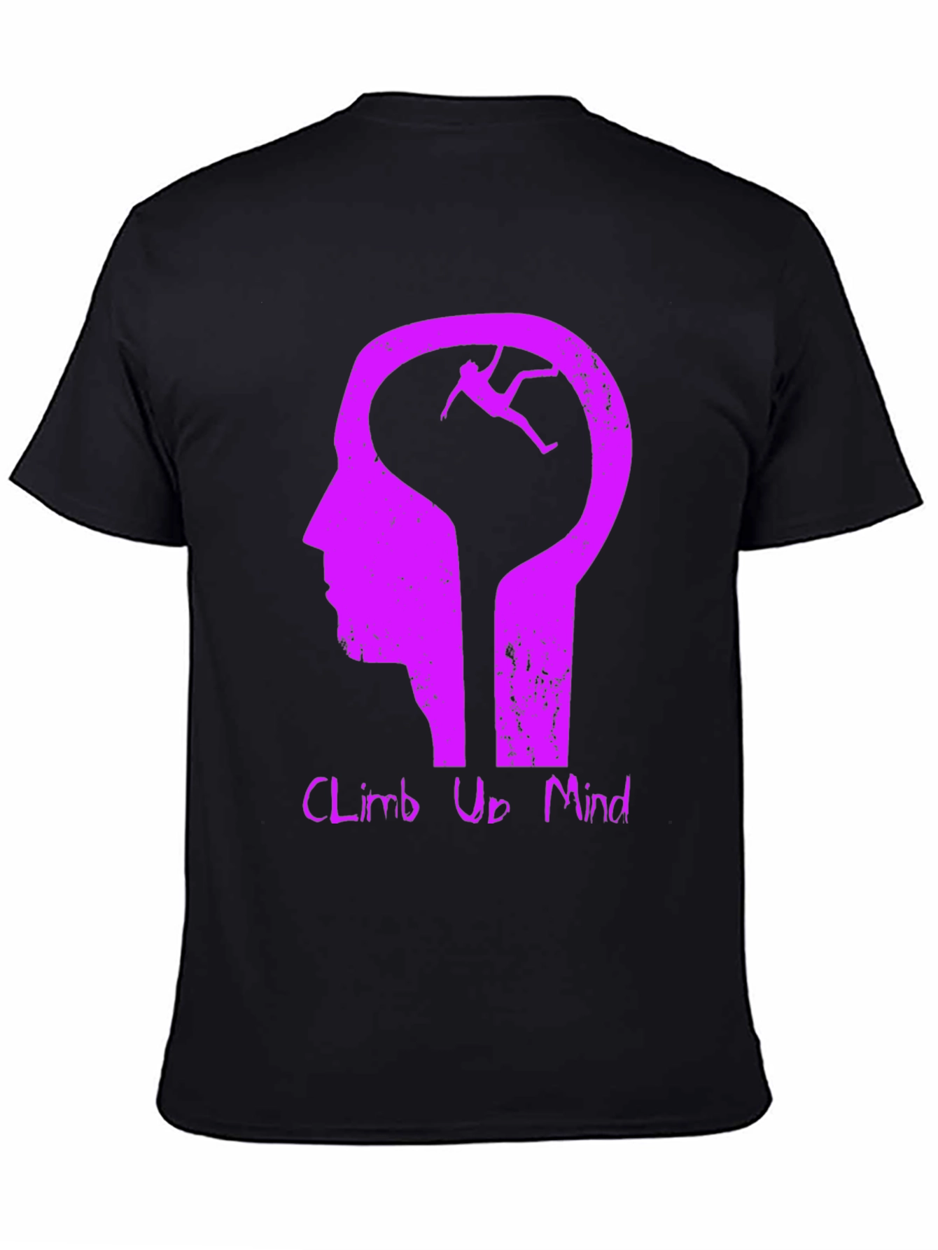 Climb Up Mind Graphic Tee - Black Cotton Blend