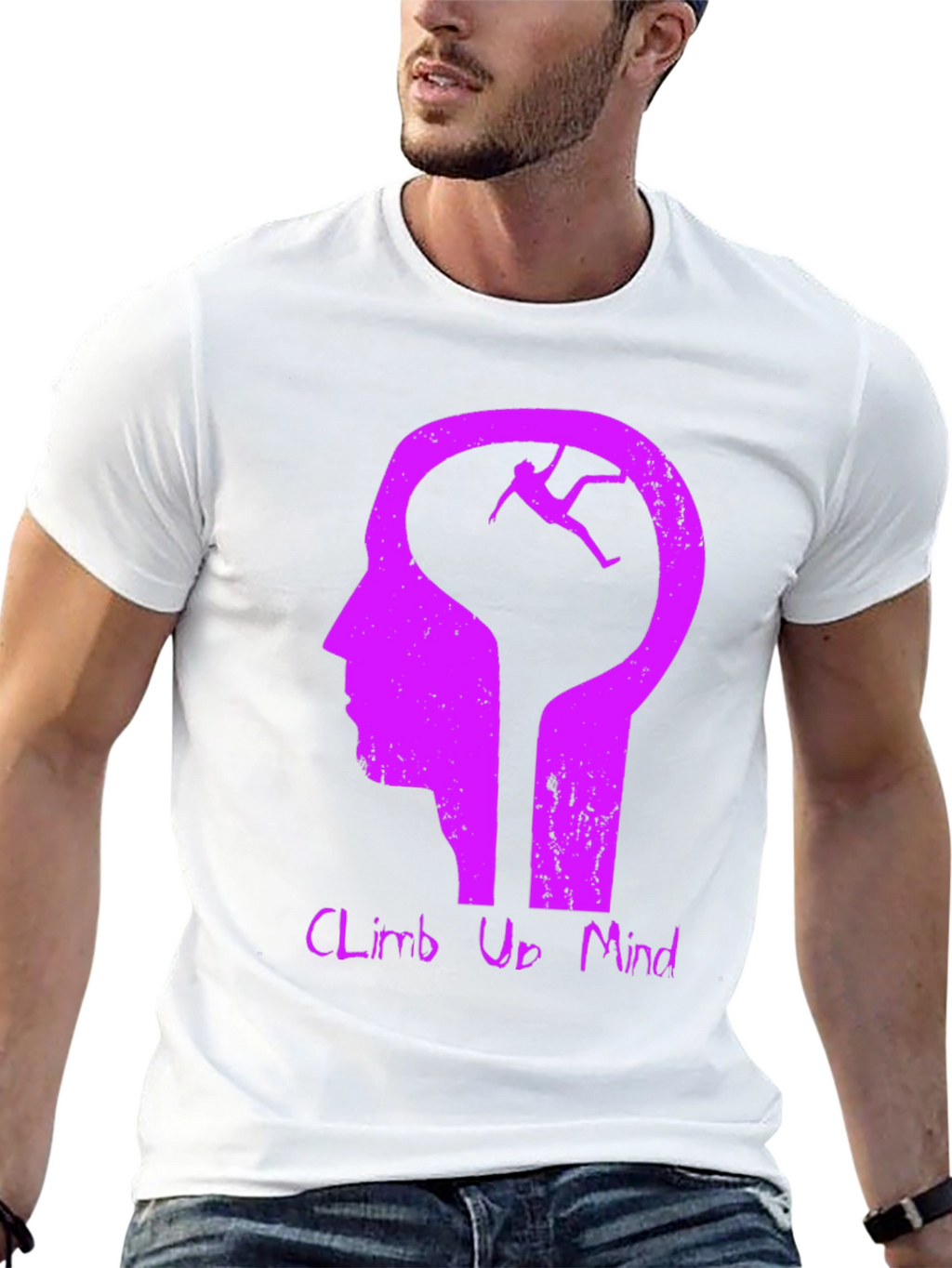 Climb Up Mind Graphic Tee - Black Cotton Blend