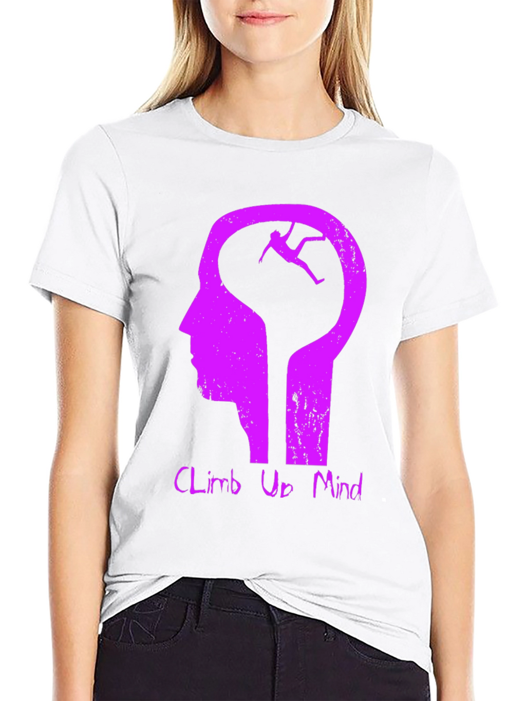 Climb Up Mind Graphic Tee - Black Cotton Blend