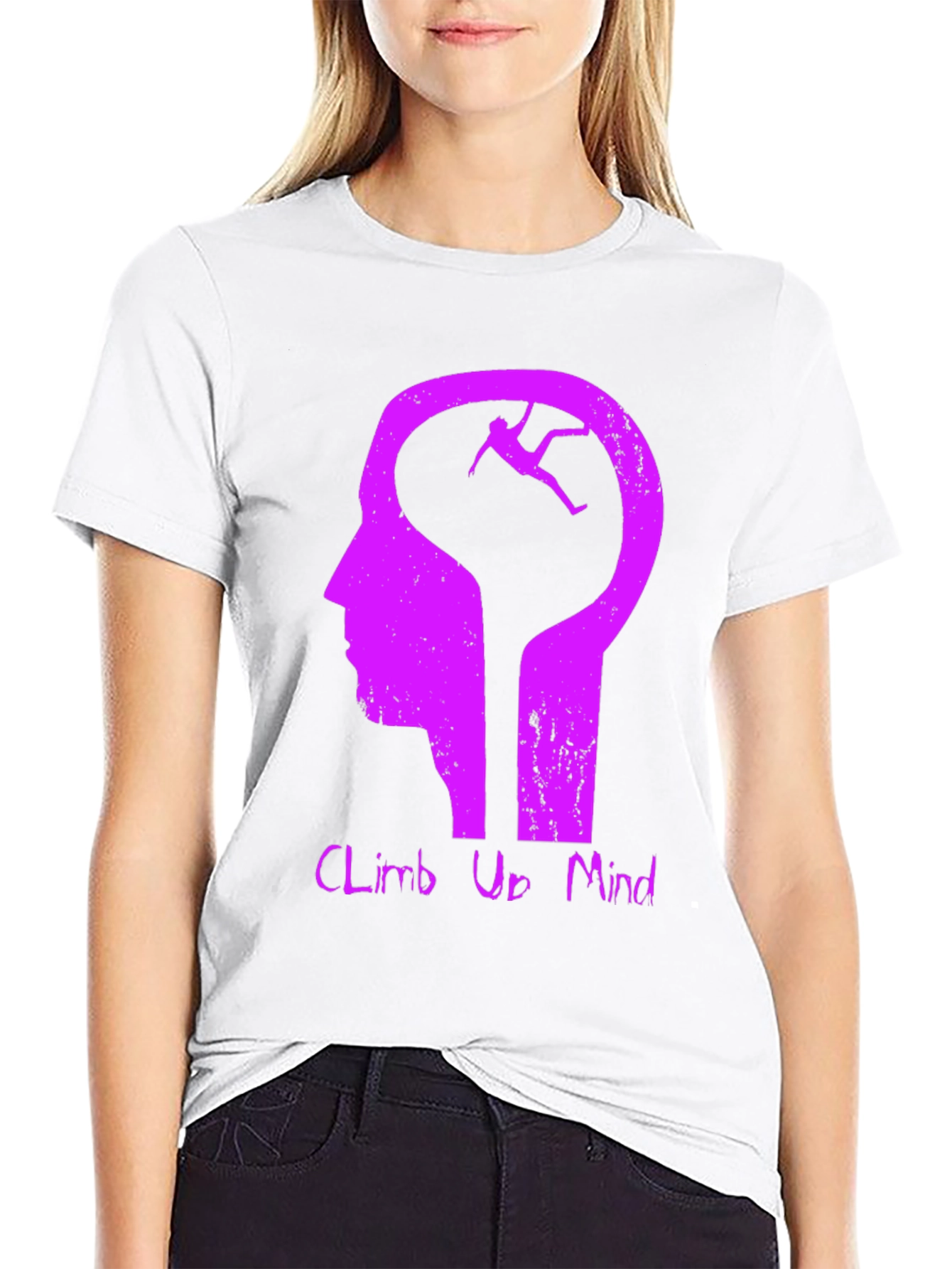 Climb Up Mind Graphic Tee - Black Cotton Blend