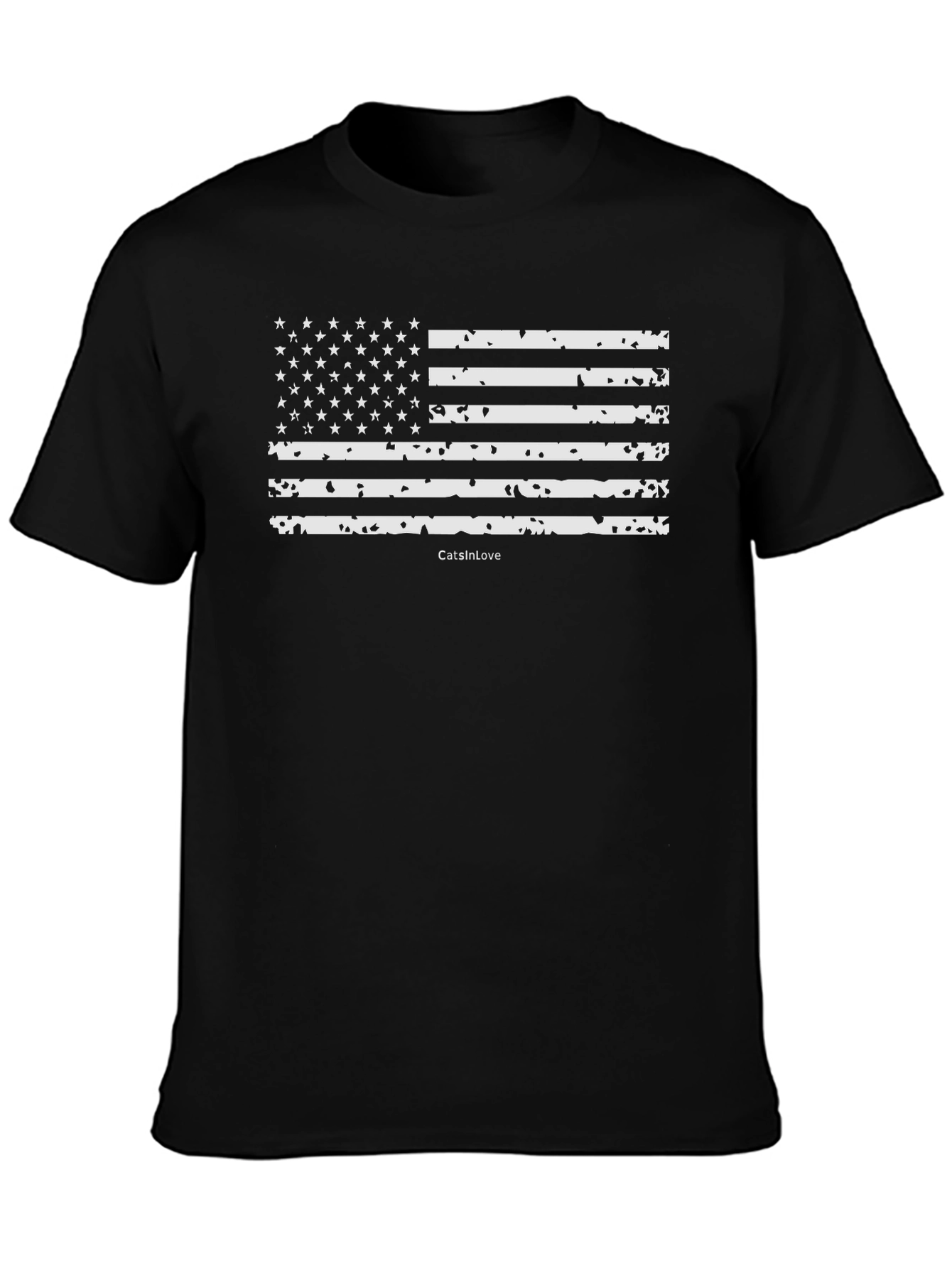 Vintage USA Flag Graphic Black T-Shirt