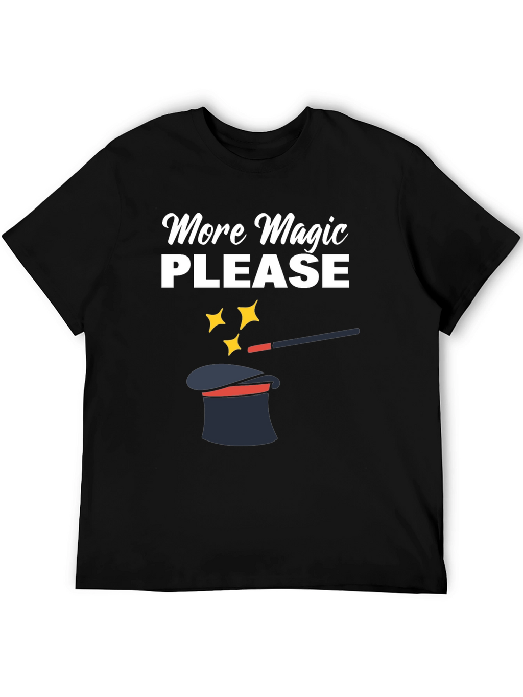More Magic Please Black Graphic Tee