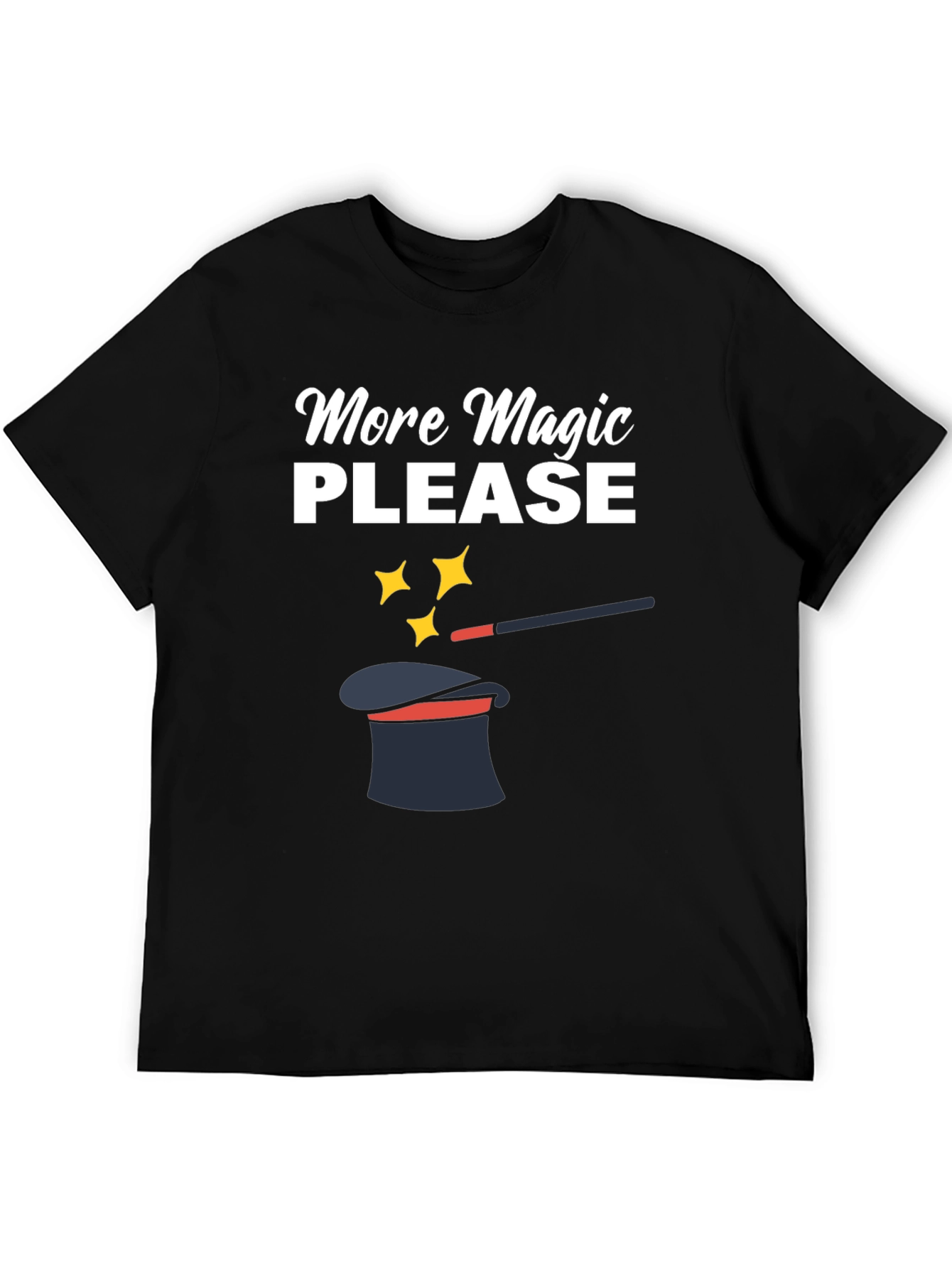 More Magic Please Black Graphic Tee