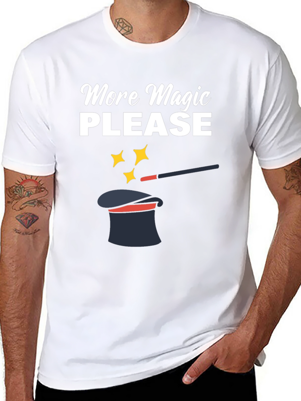 More Magic Please Black Graphic Tee