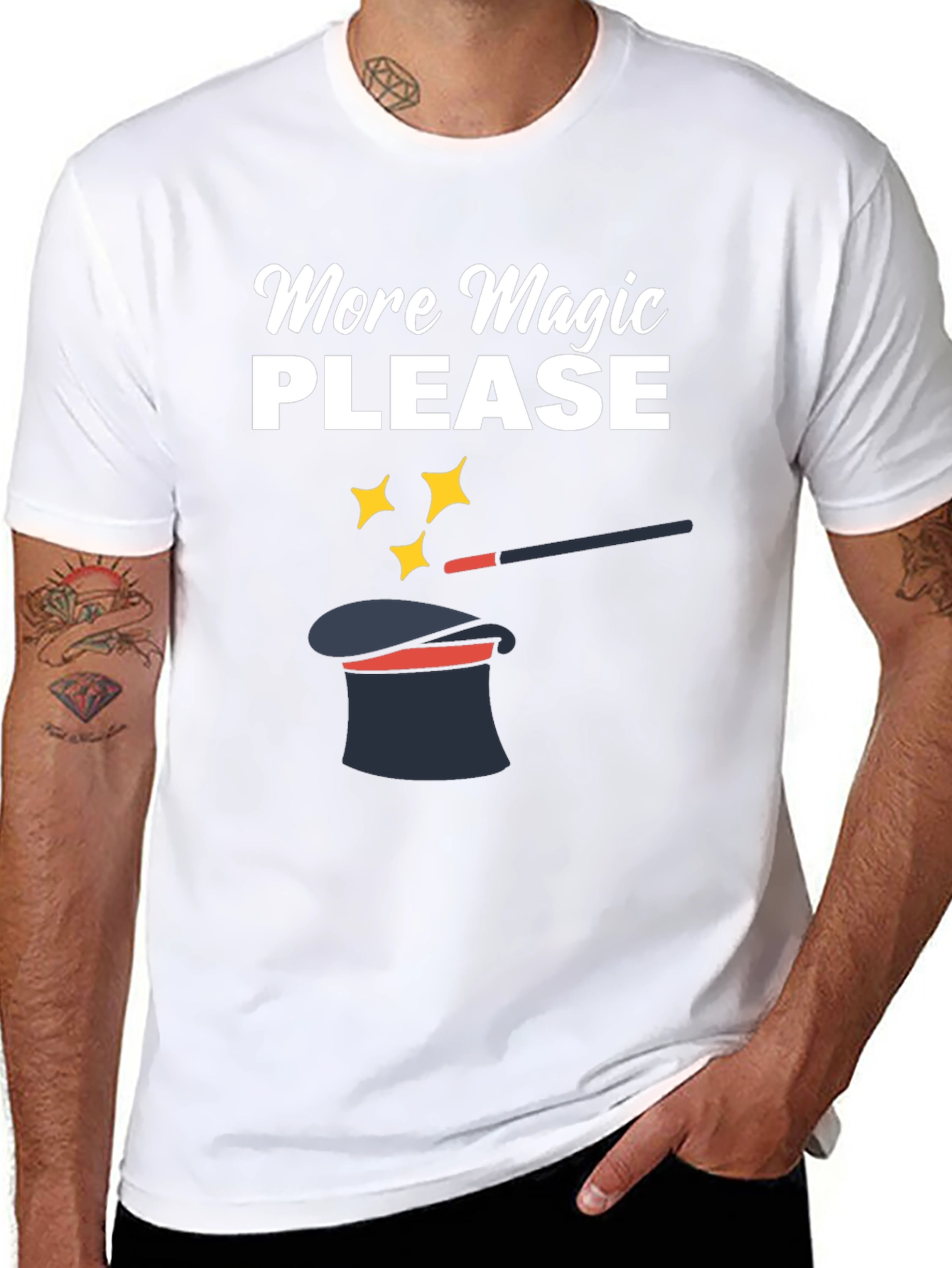 More Magic Please Black Graphic Tee