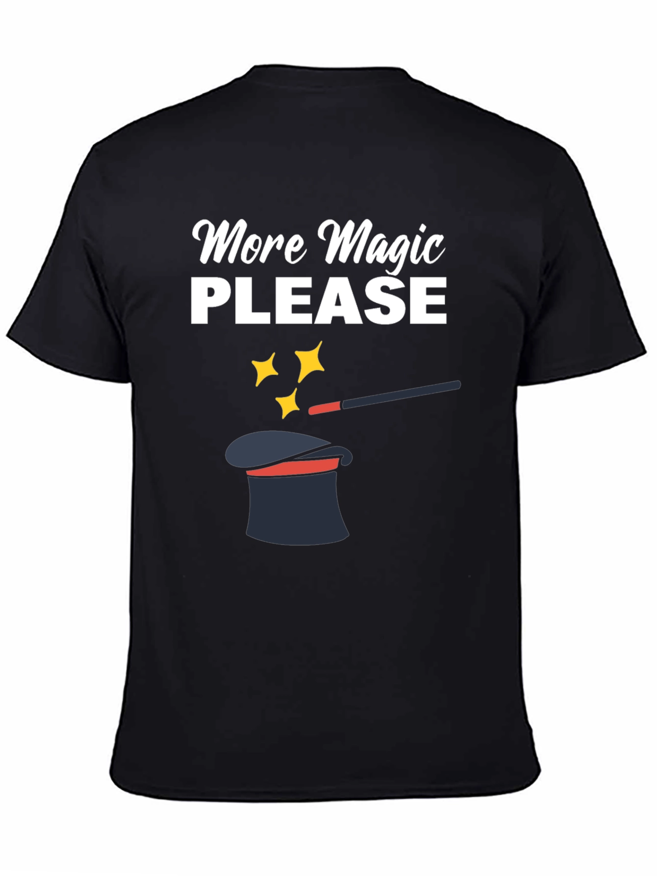 More Magic Please Black Graphic Tee