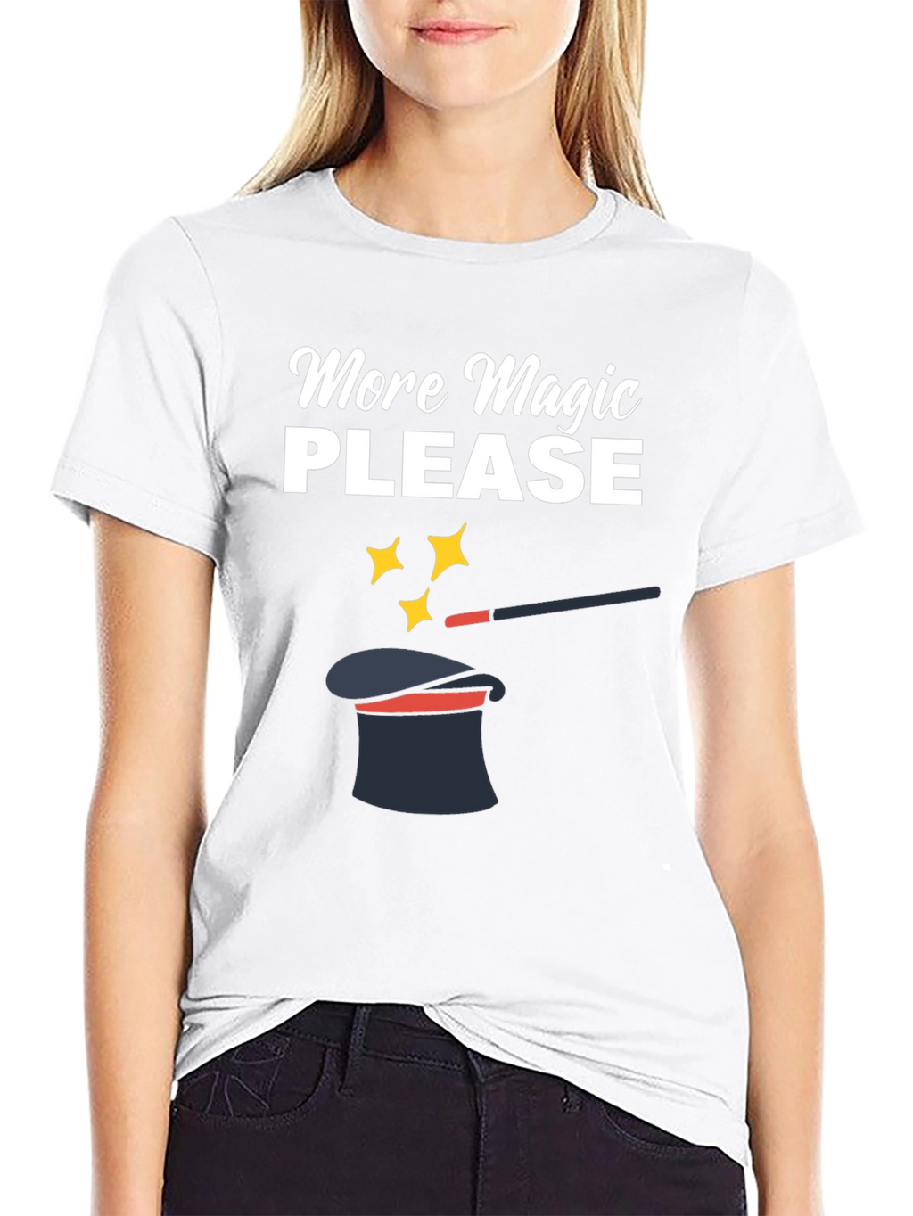 More Magic Please Black Graphic Tee