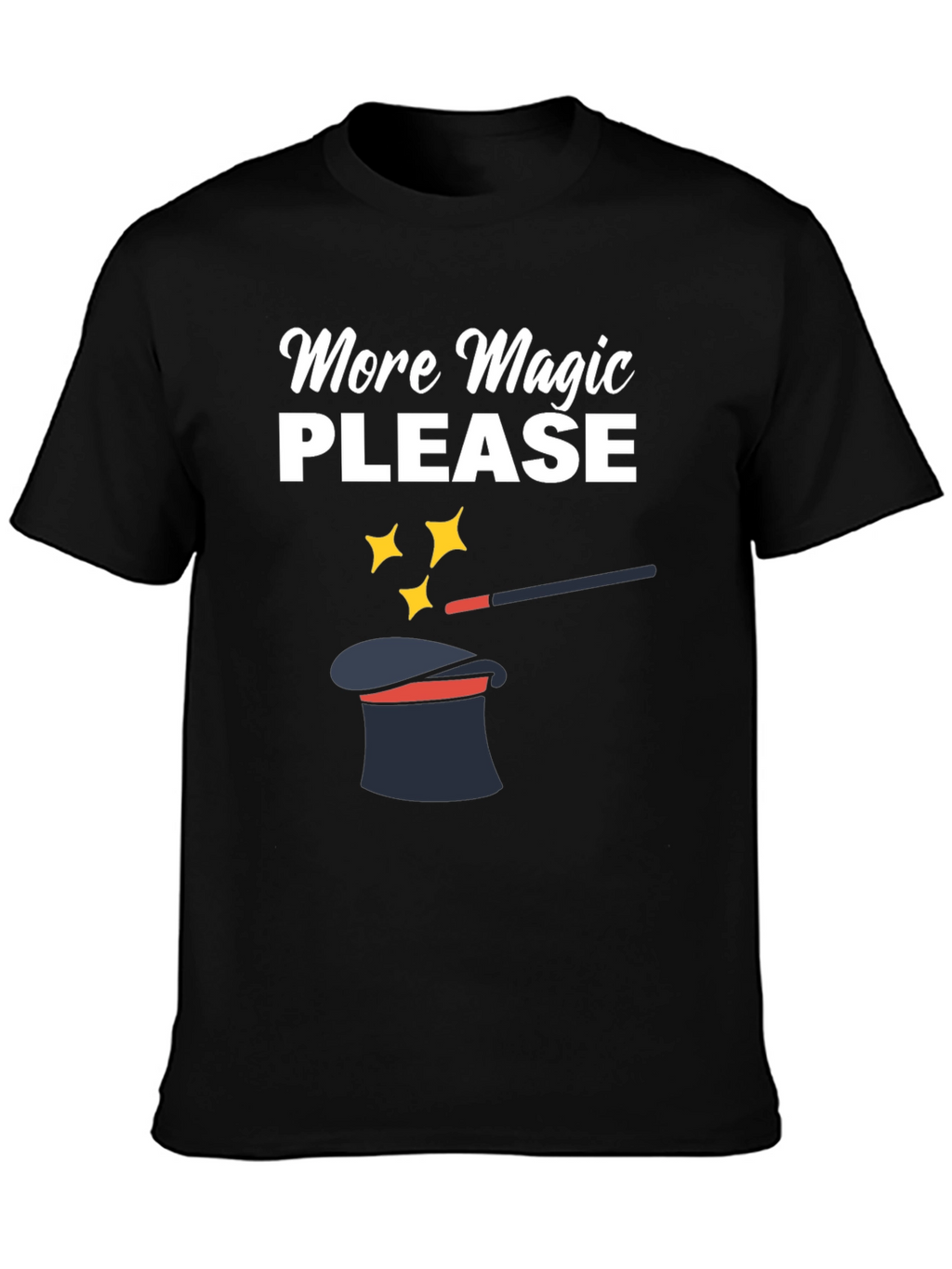 More Magic Please Black Graphic Tee