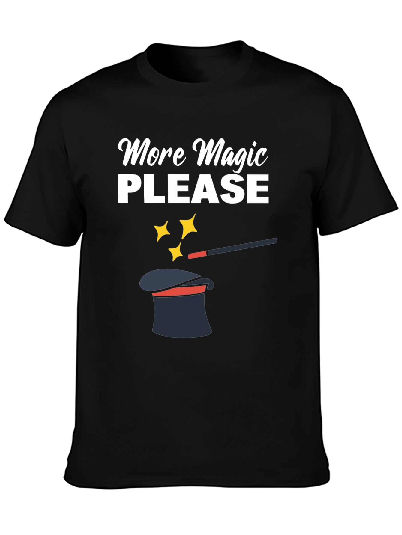 More Magic Please Black Graphic Tee