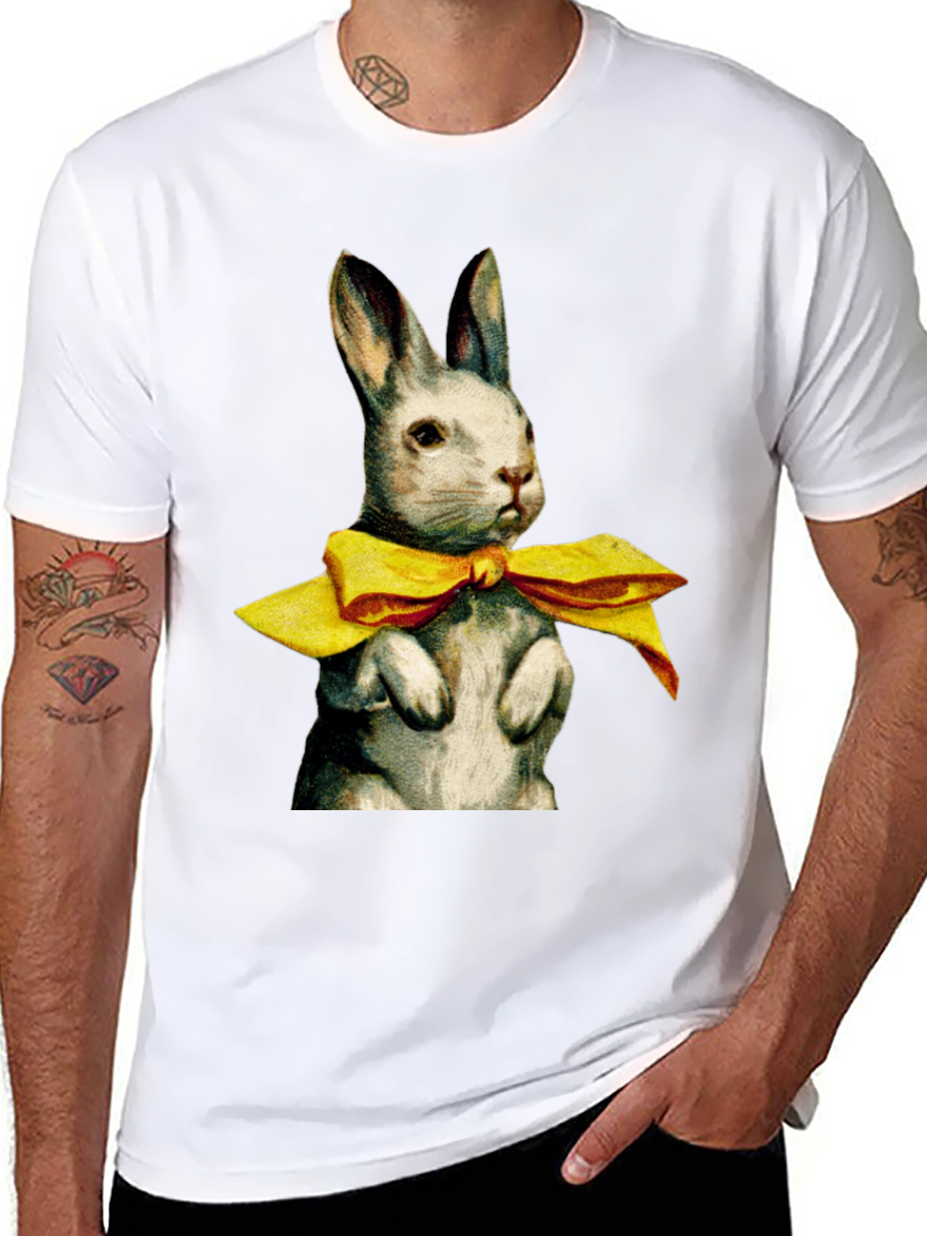 Rabbit with Bow Tie Graphic T-Shirt