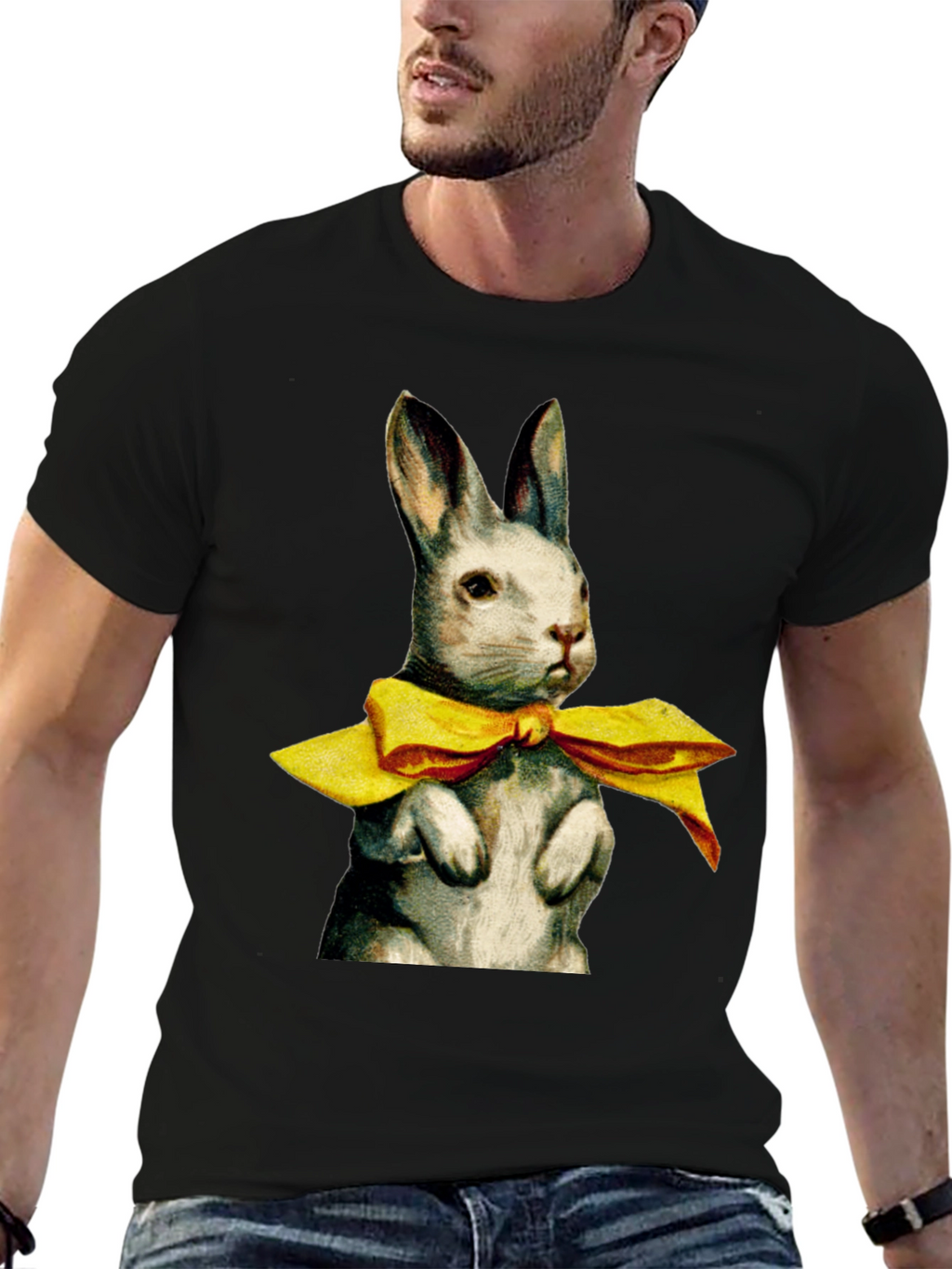 Rabbit with Bow Tie Graphic T-Shirt