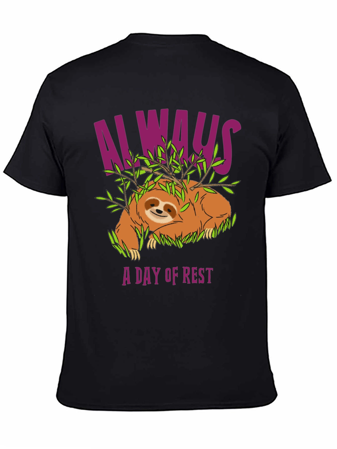 Always A Day Of Rest Sloth Graphic T-Shirt