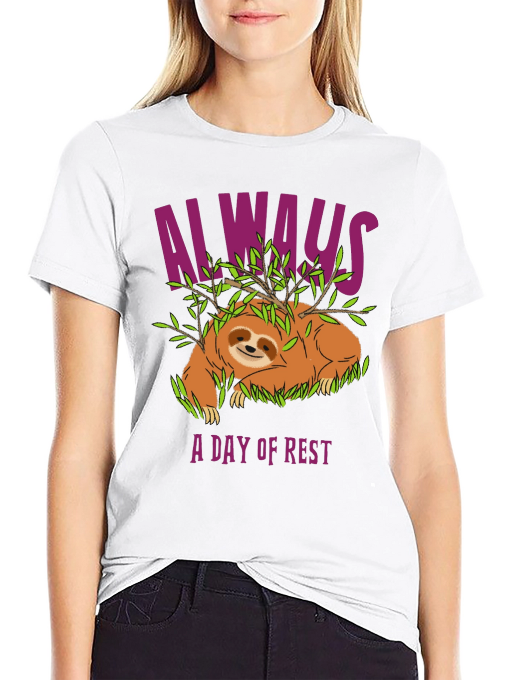 Always A Day Of Rest Sloth Graphic T-Shirt