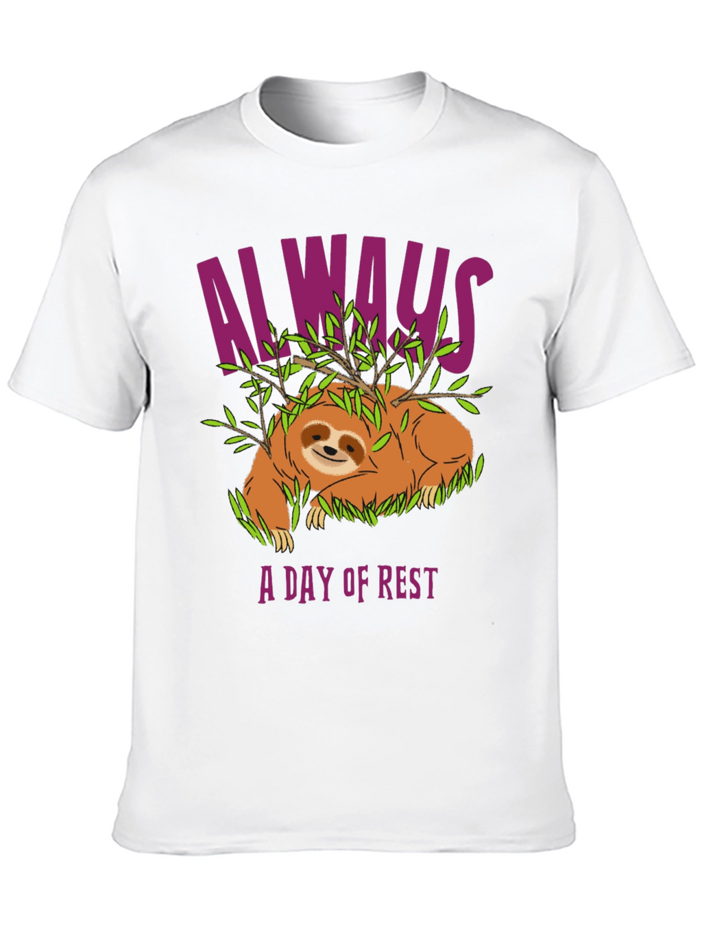 Always A Day Of Rest Sloth Graphic T-Shirt