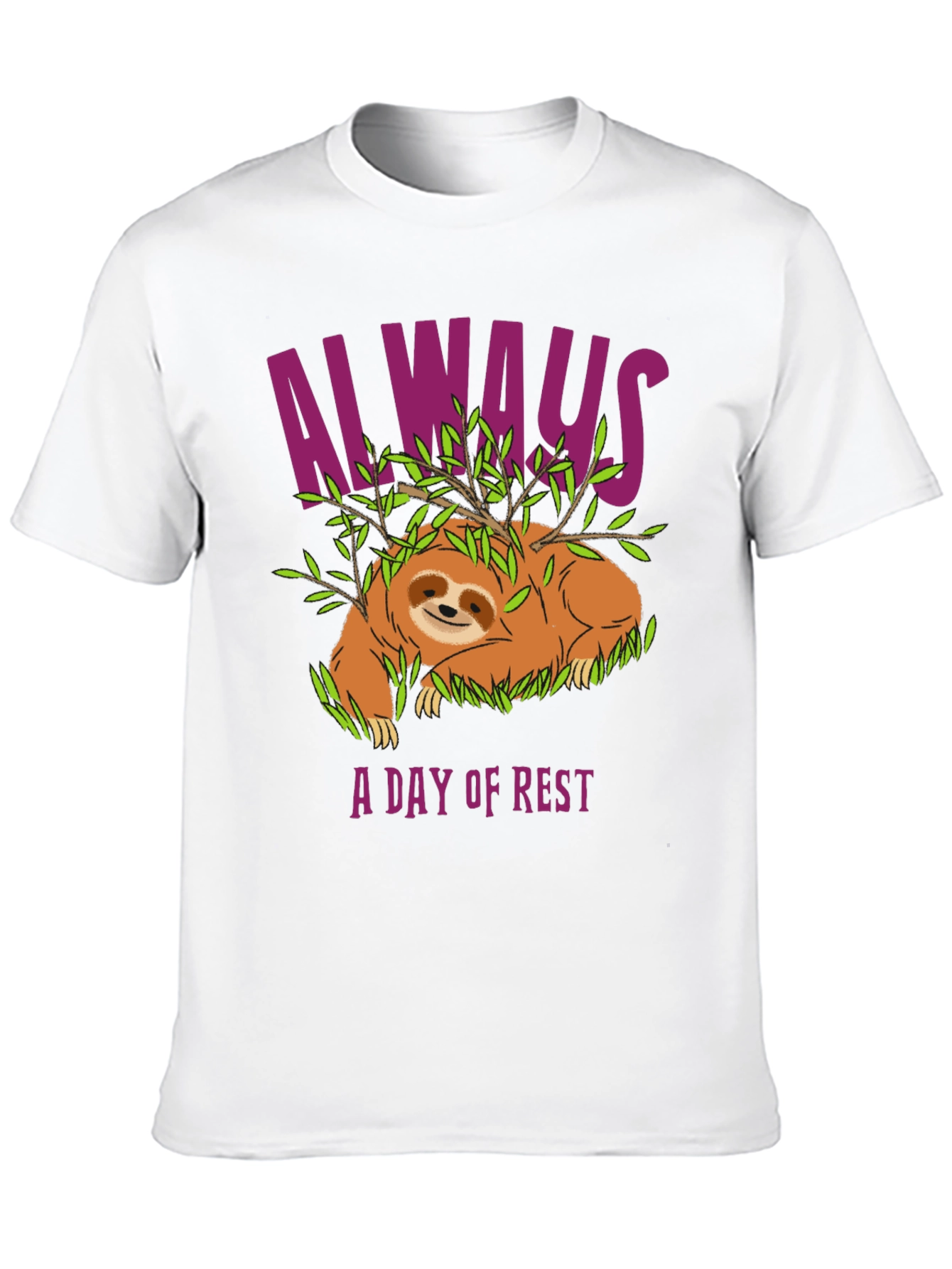 Always A Day Of Rest Sloth Graphic T-Shirt