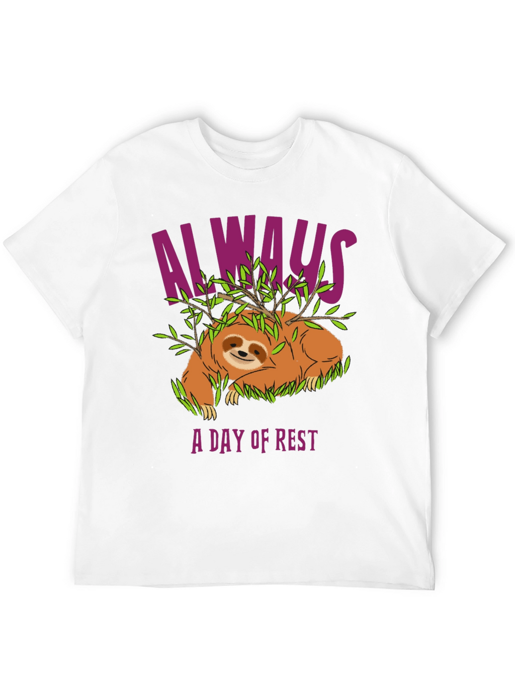 Always A Day Of Rest Sloth Graphic T-Shirt