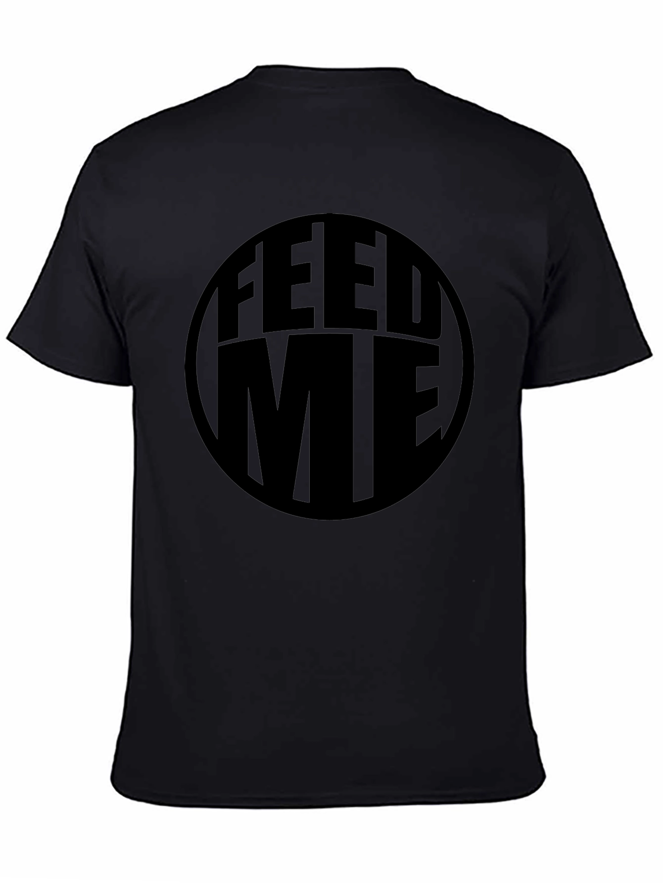 Feed Me Black Graphic Tee - Casual Comfort