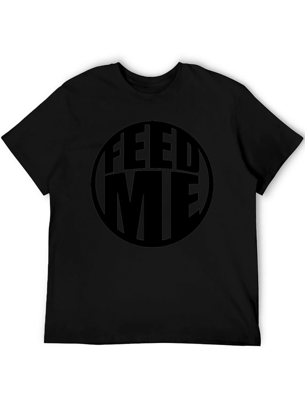 Feed Me Black Graphic Tee - Casual Comfort