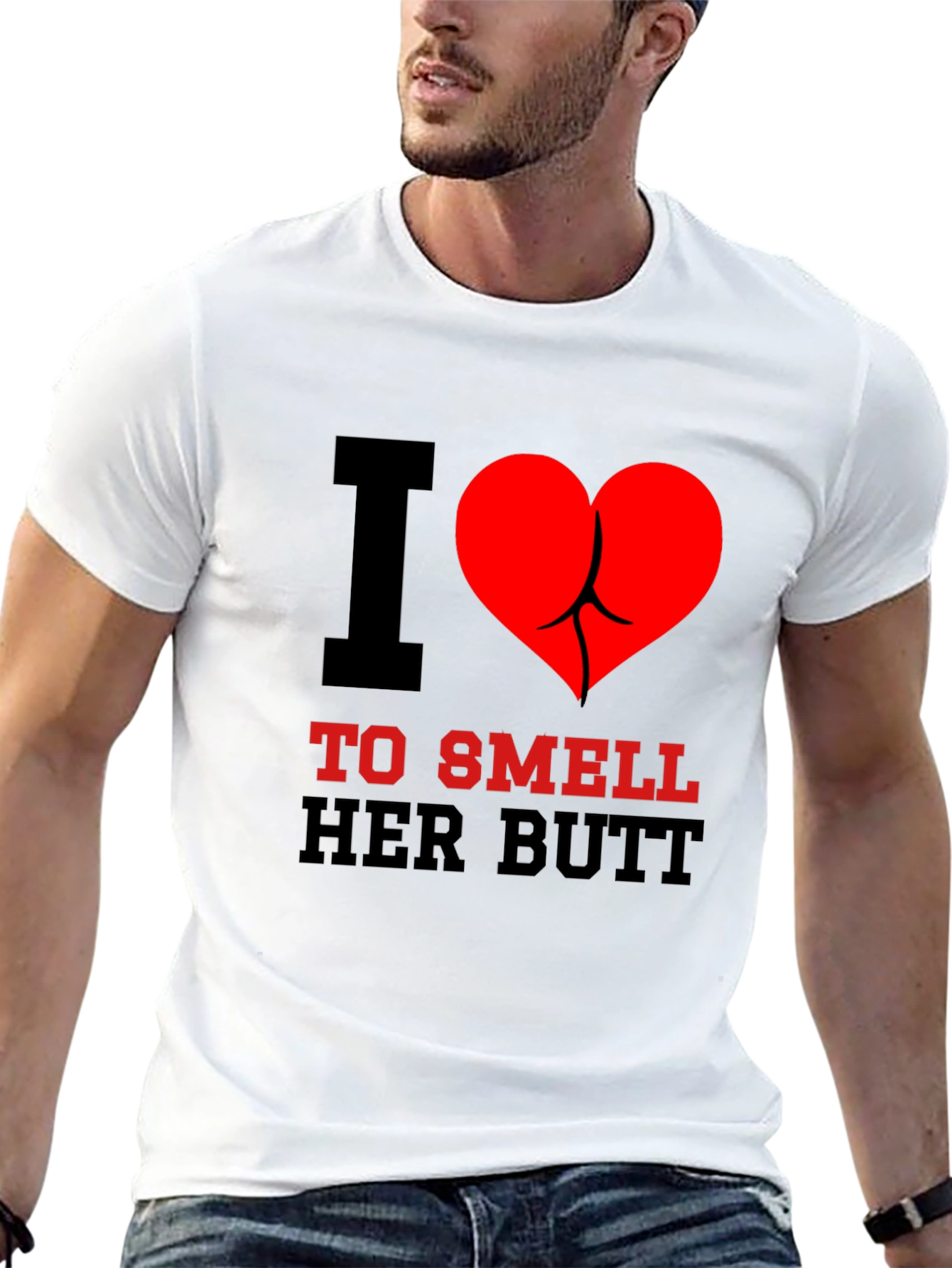 I Heart To Smell Her Butt Funny Graphic Tee