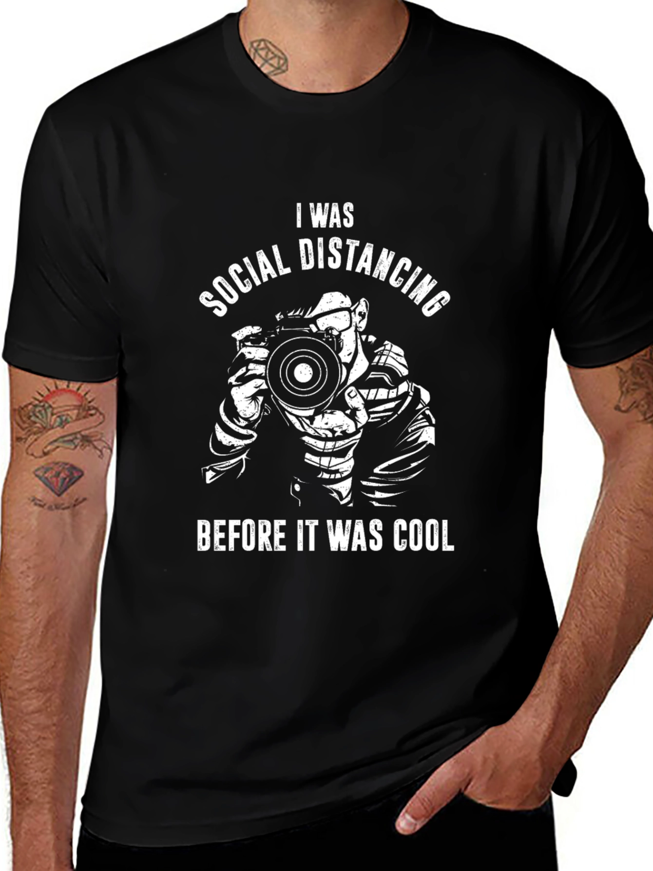 Social Distancing Photographer Black T-Shirt