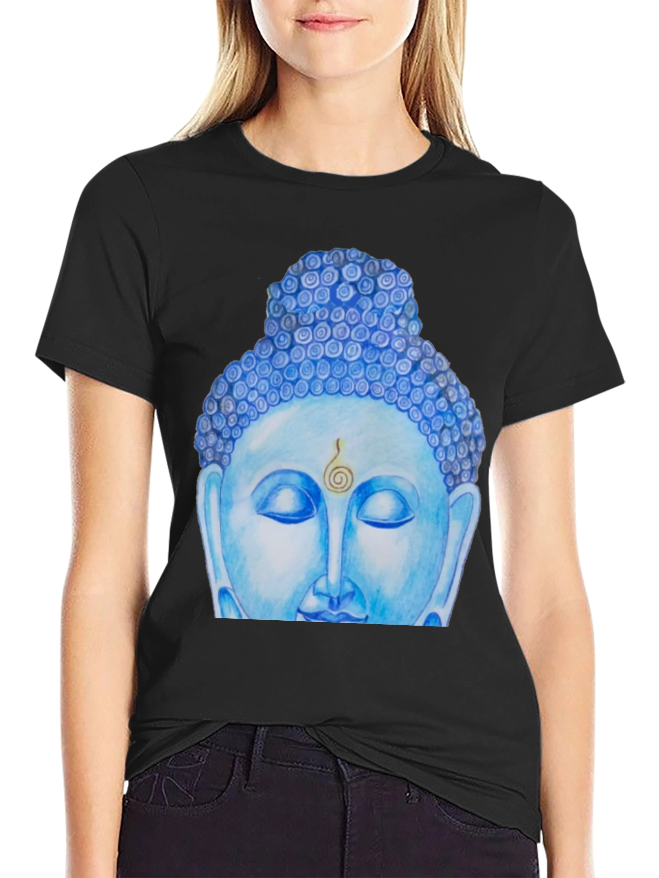 Blue Buddha Graphic Tee - Spiritual Comfort