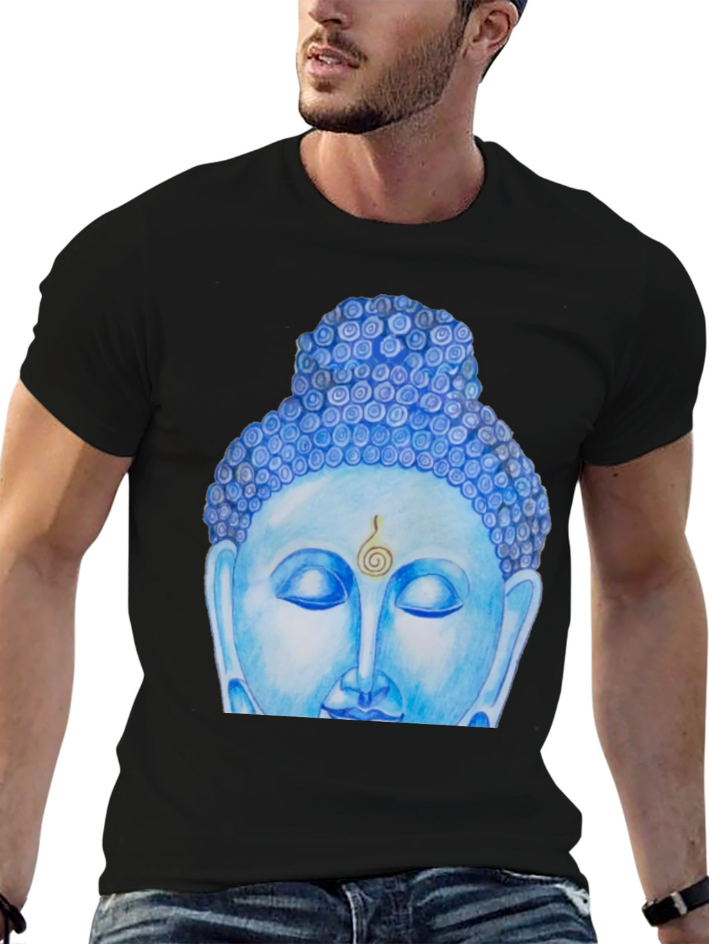 Blue Buddha Graphic Tee - Spiritual Comfort