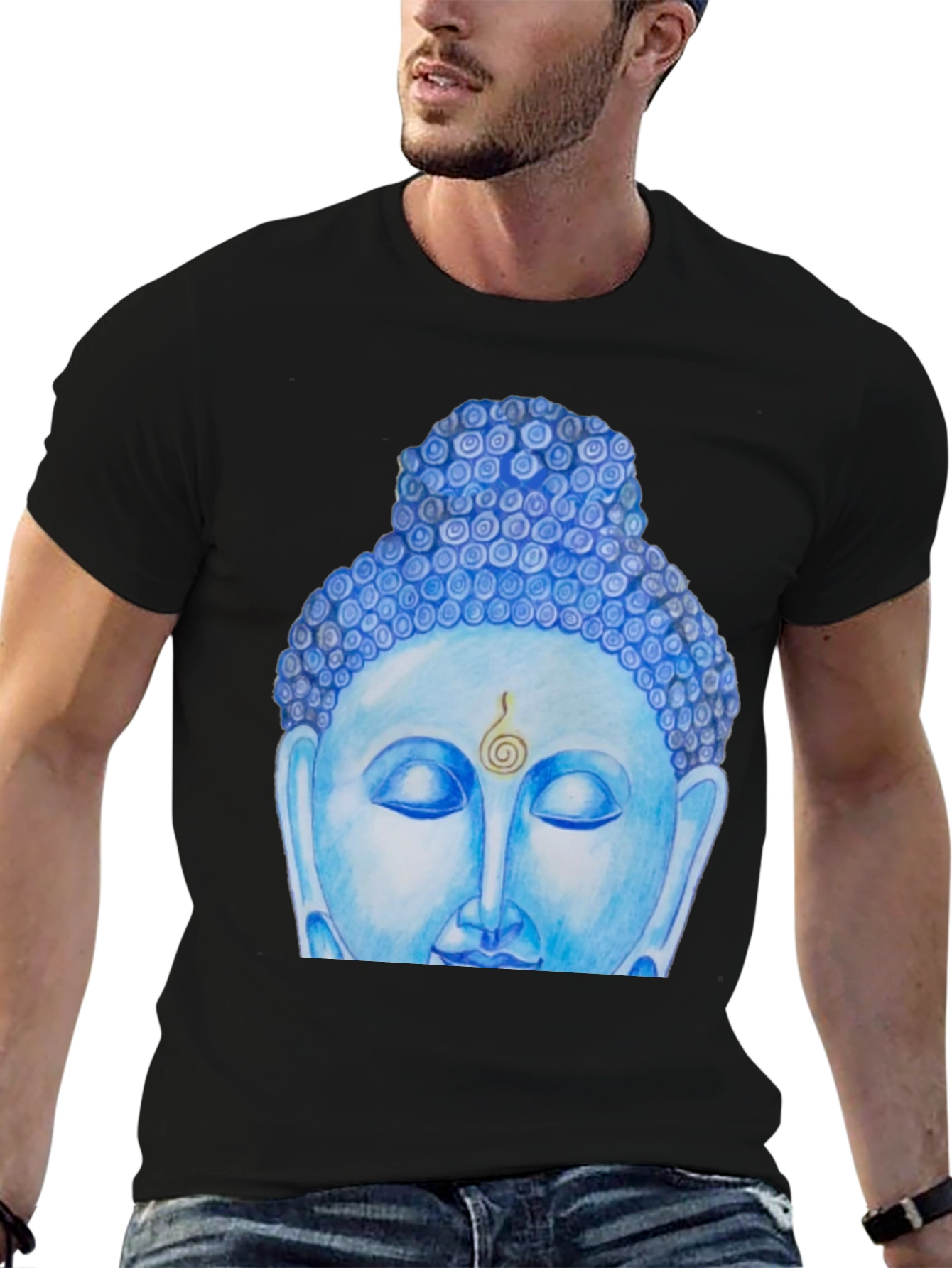 Blue Buddha Graphic Tee - Spiritual Comfort