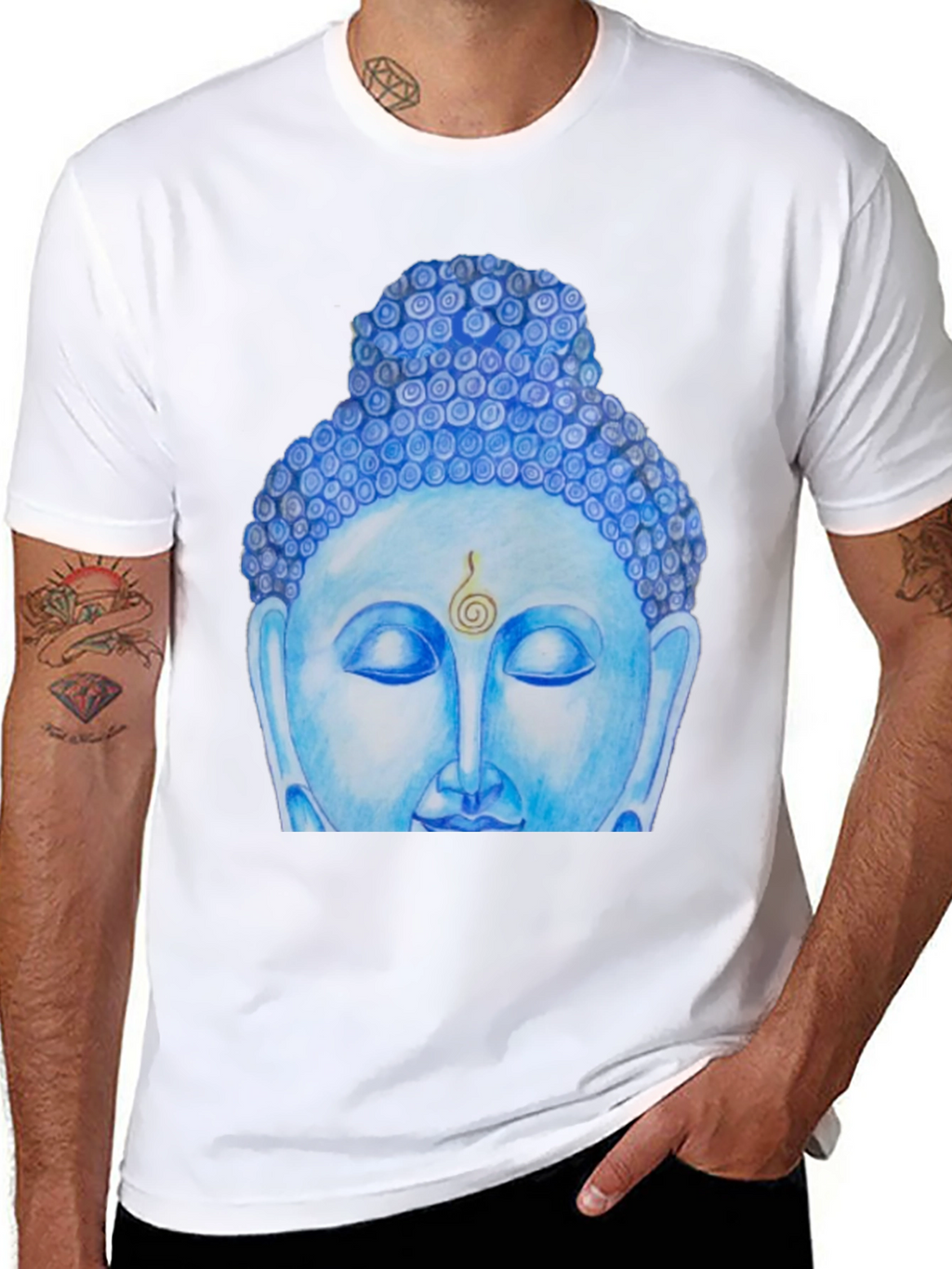 Blue Buddha Graphic Tee - Spiritual Comfort