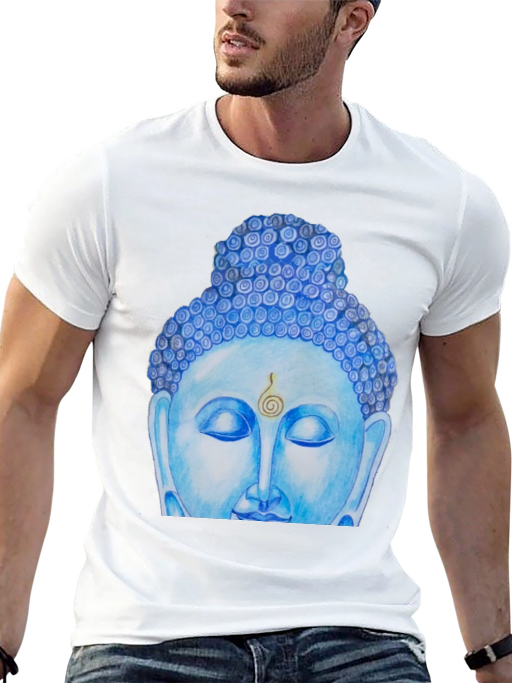 Blue Buddha Graphic Tee - Spiritual Comfort