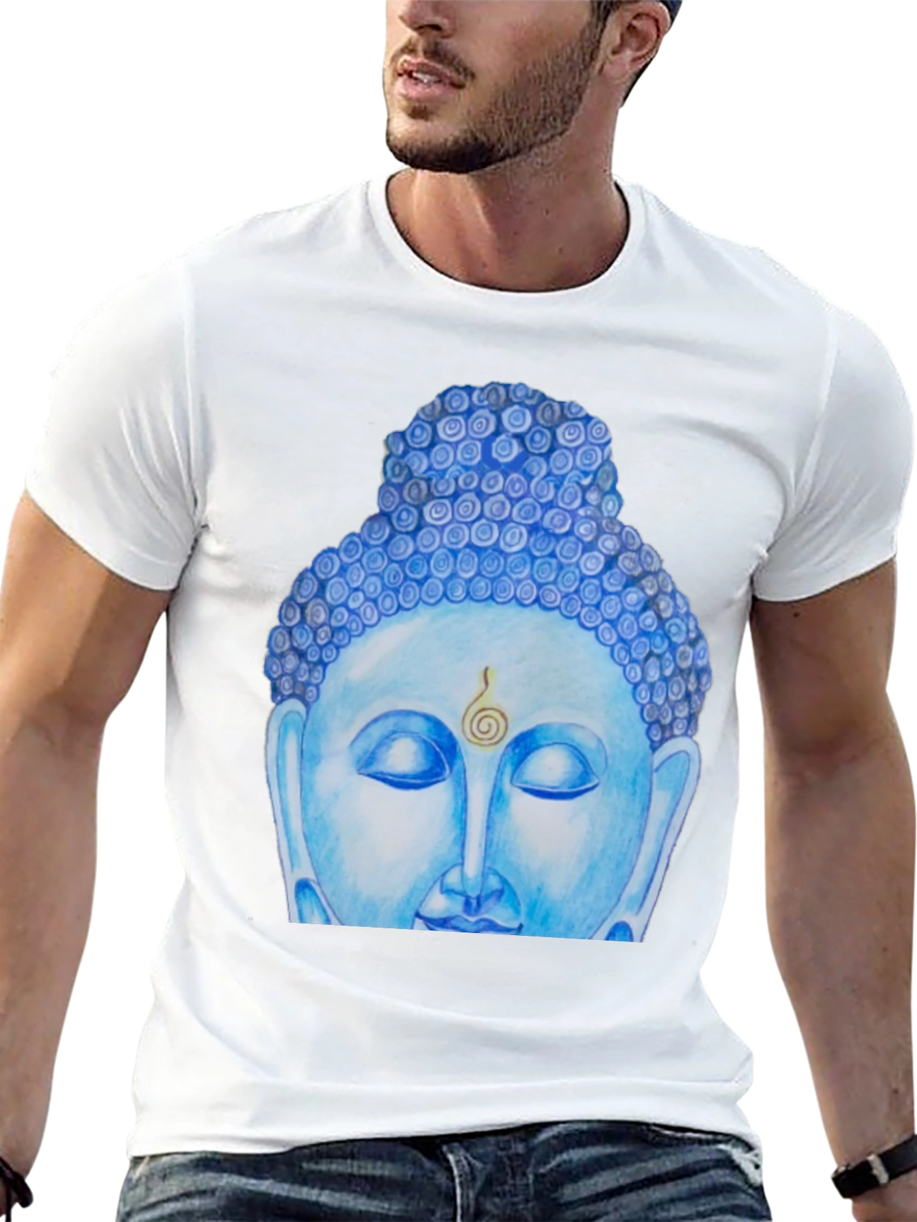 Blue Buddha Graphic Tee - Spiritual Comfort