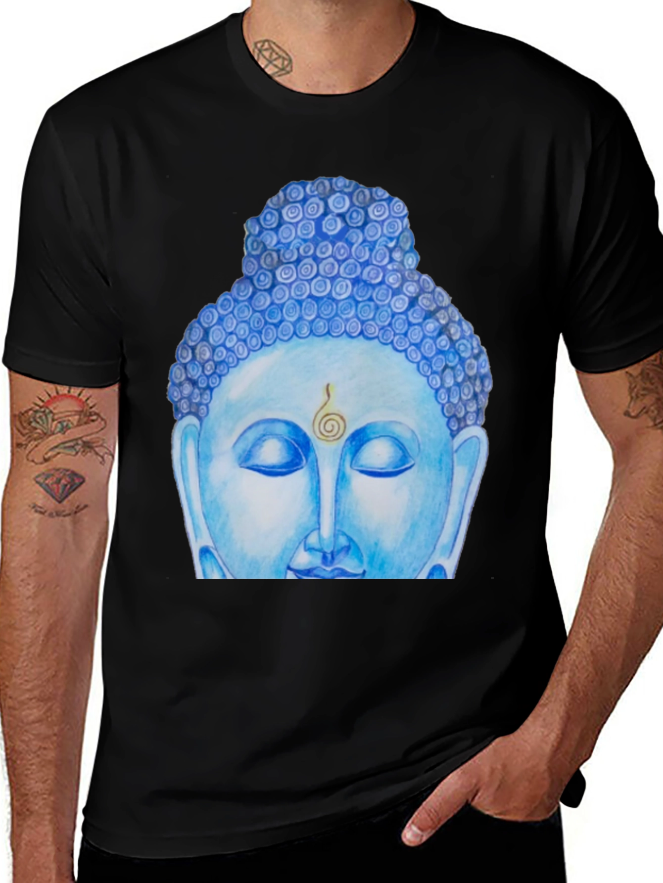 Blue Buddha Graphic Tee - Spiritual Comfort