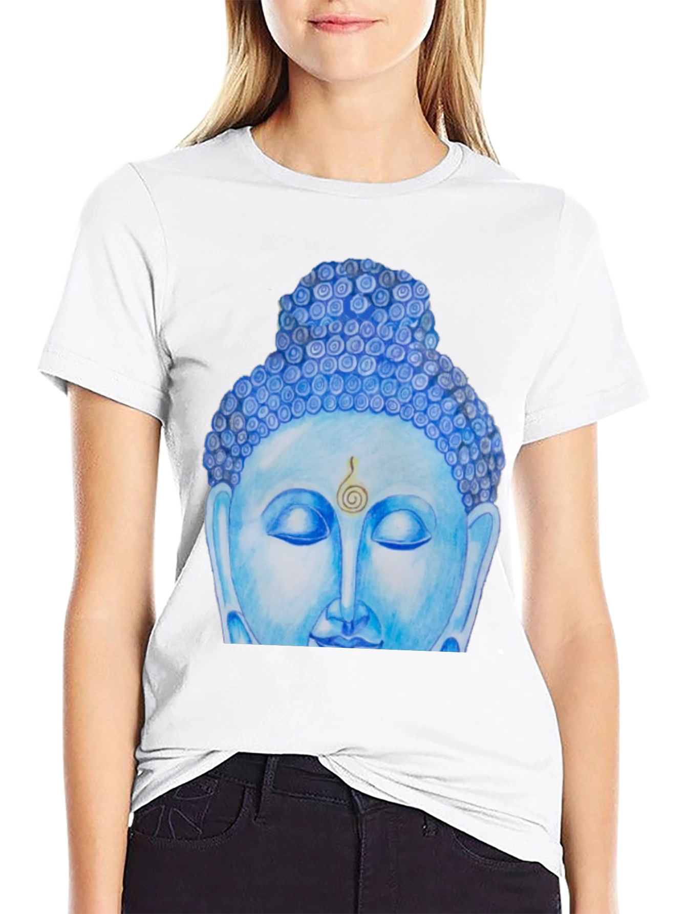 Blue Buddha Graphic Tee - Spiritual Comfort