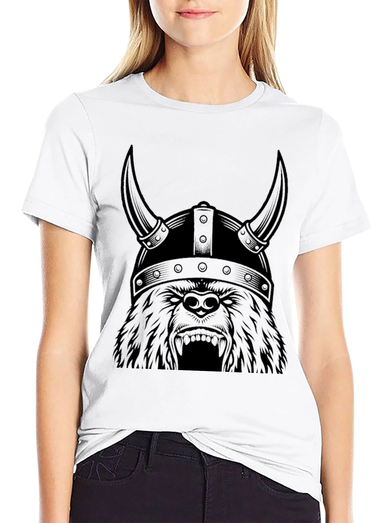 Viking Bear T-Shirt - Mens Black Tee