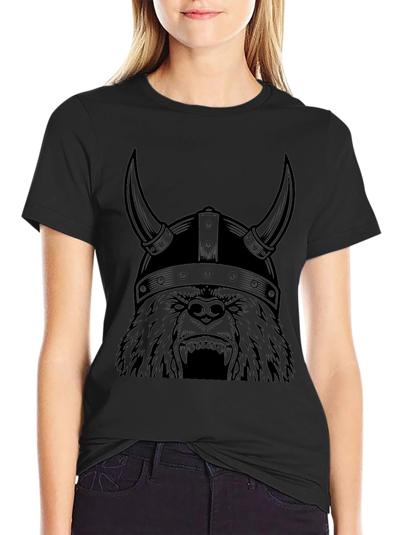 Viking Bear T-Shirt - Mens Black Tee