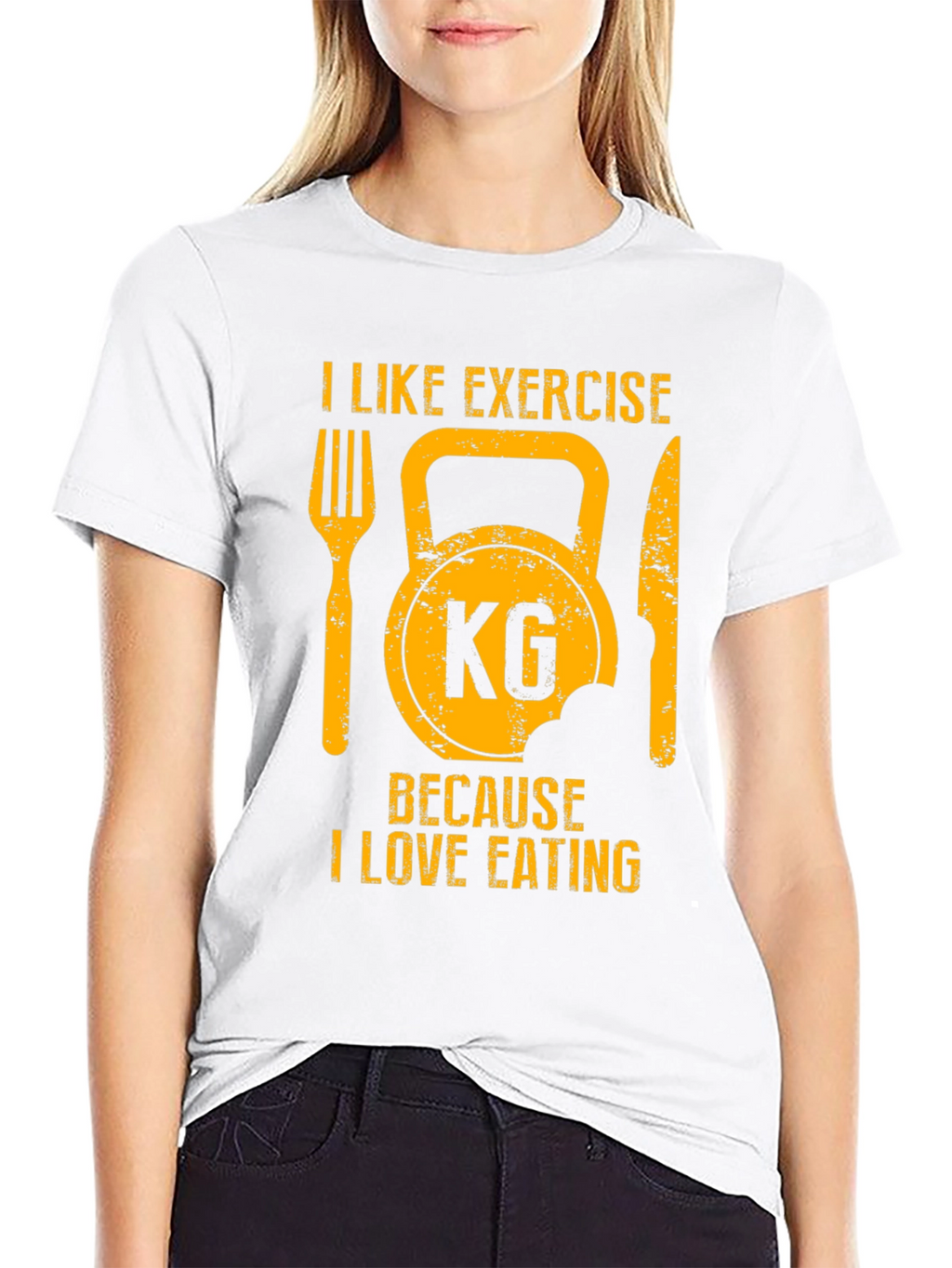 Exercise & Eating T-Shirt - Funny Fitness Gym Tee