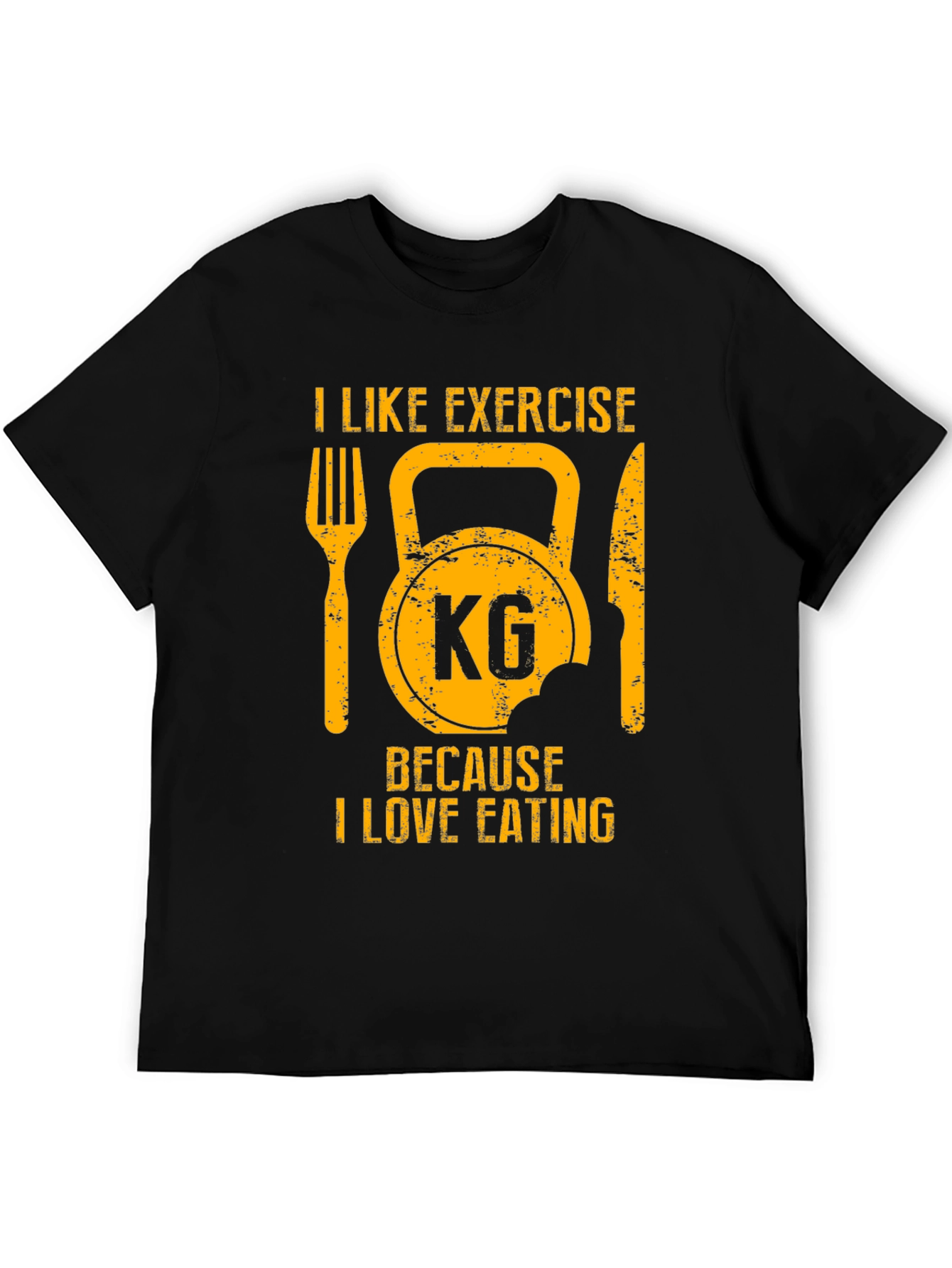 Exercise & Eating T-Shirt - Funny Fitness Gym Tee