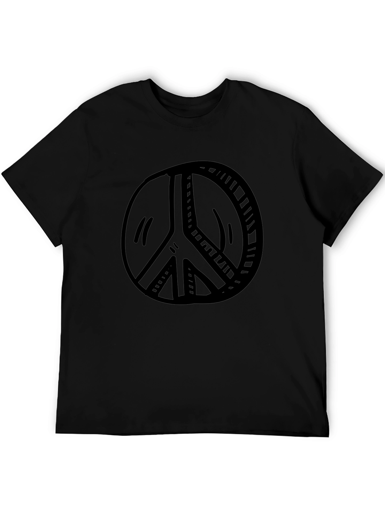 Black Peace Sign Graphic T-Shirt