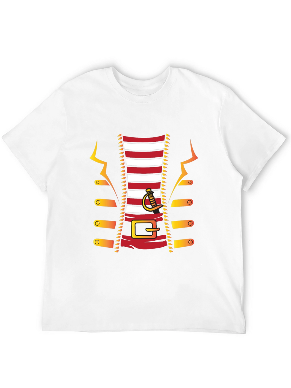 Pirate Costume T-Shirt - Red and White Striped Design