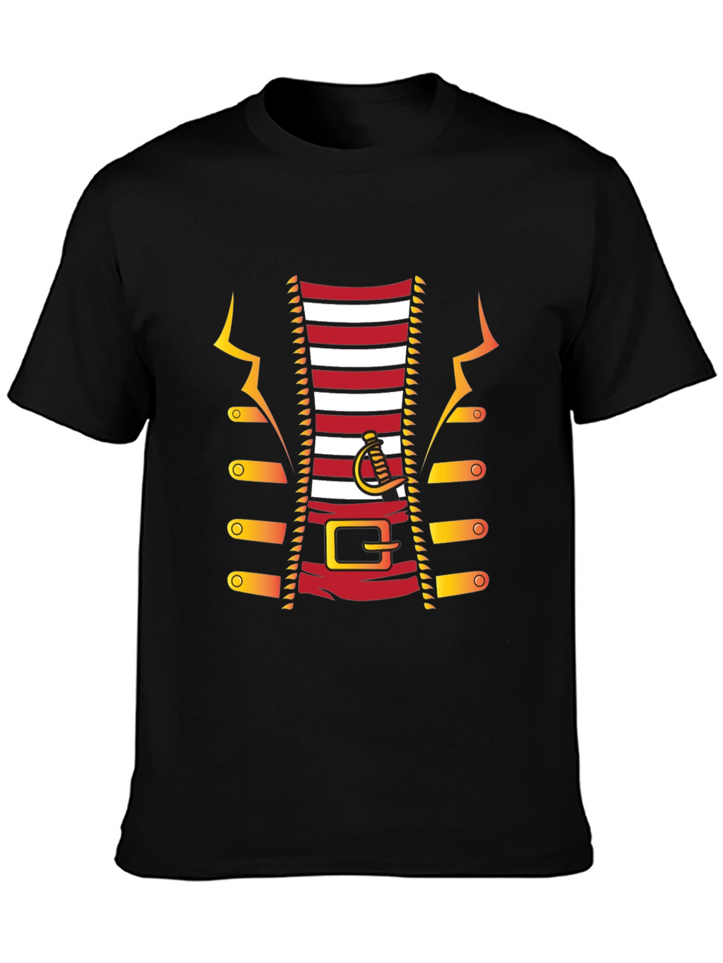 Pirate Costume T-Shirt - Red and White Striped Design