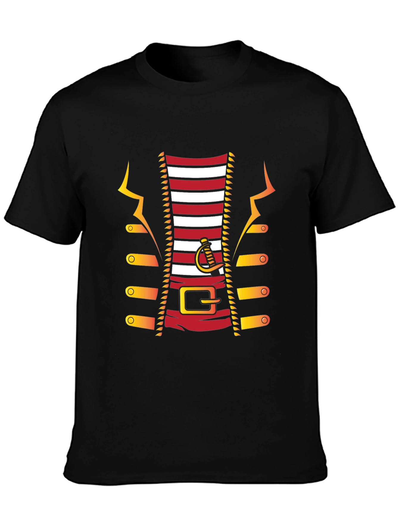 Pirate Costume T-Shirt - Red and White Striped Design