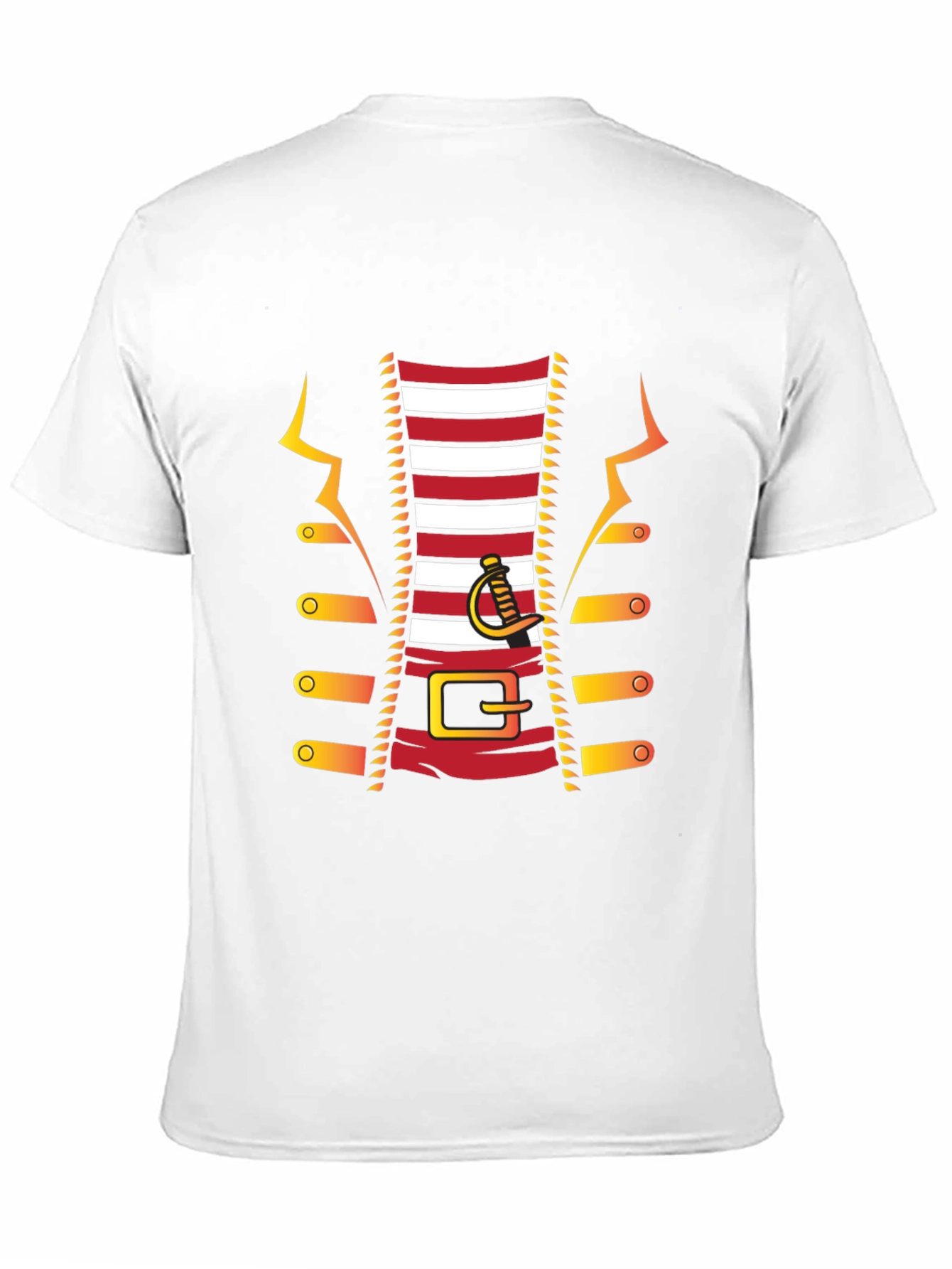 Pirate Costume T-Shirt - Red and White Striped Design