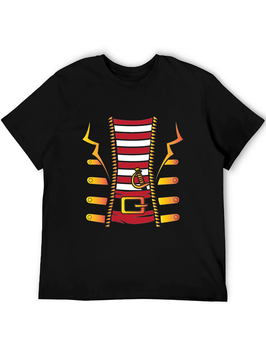 Pirate Costume T-Shirt - Red and White Striped Design